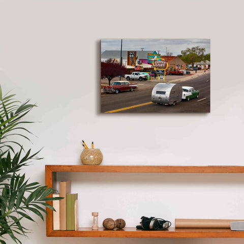 Image of 'Route 66 Fun Run Motoporium' by Mike Jones, Giclee Canvas Wall Art,18 x 12