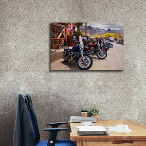 'Route 66 Fun Run Oatman Motorcycles' by Mike Jones, Giclee Canvas Wall Art,40 x 26