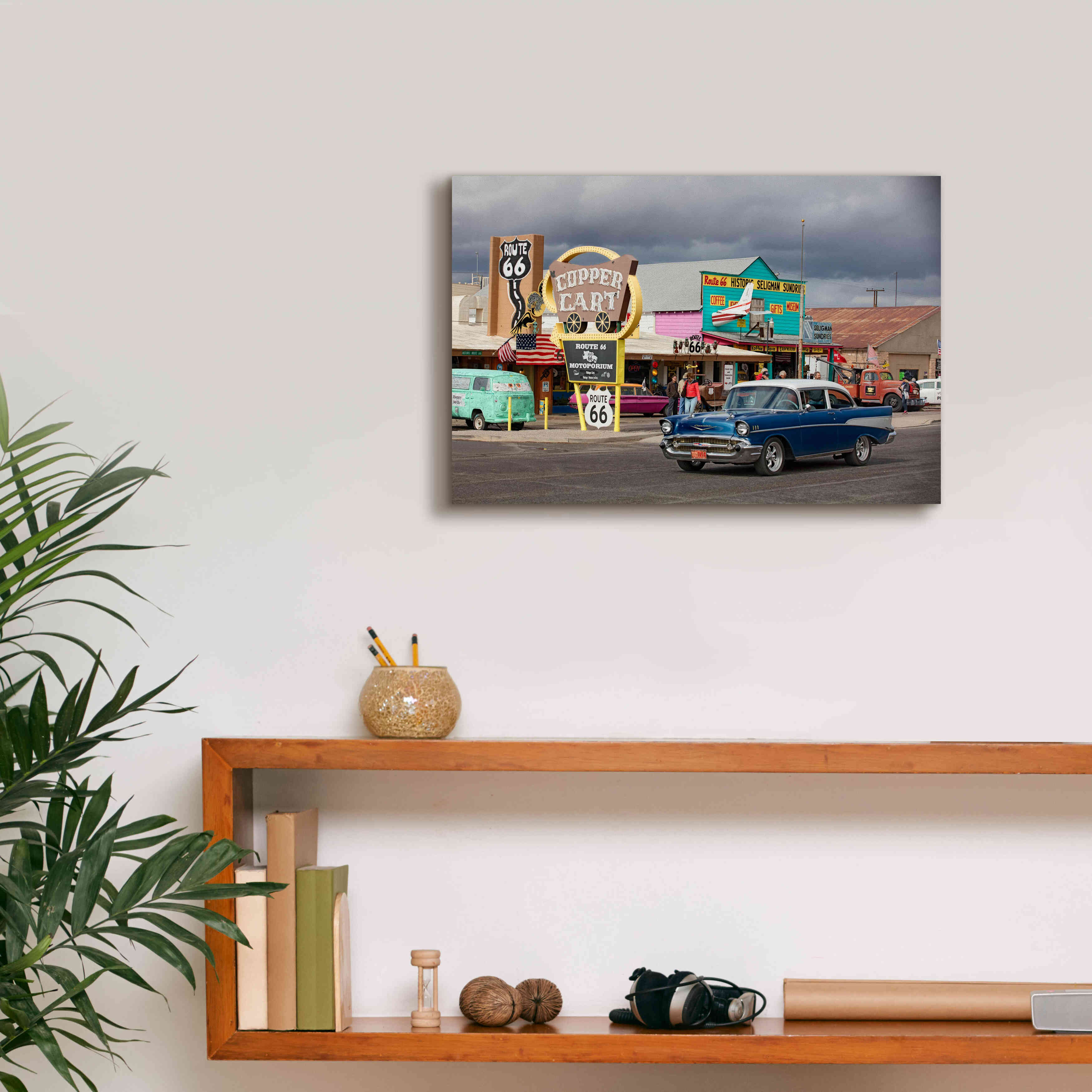 'Route 66 Fun Run Seligman' by Mike Jones, Giclee Canvas Wall Art,18 x 12