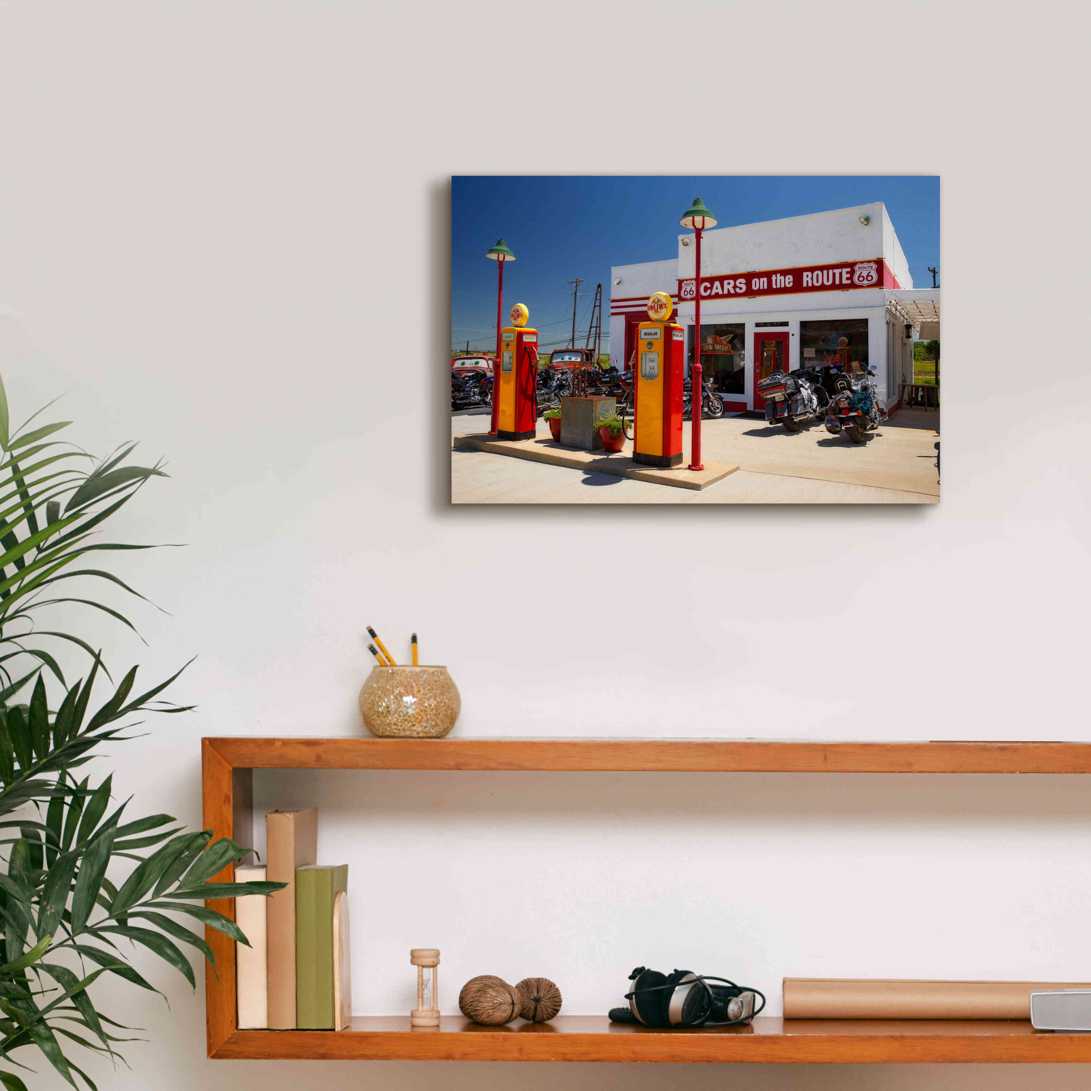 'Route 66 Kansas Kanotex' by Mike Jones, Giclee Canvas Wall Art,18 x 12