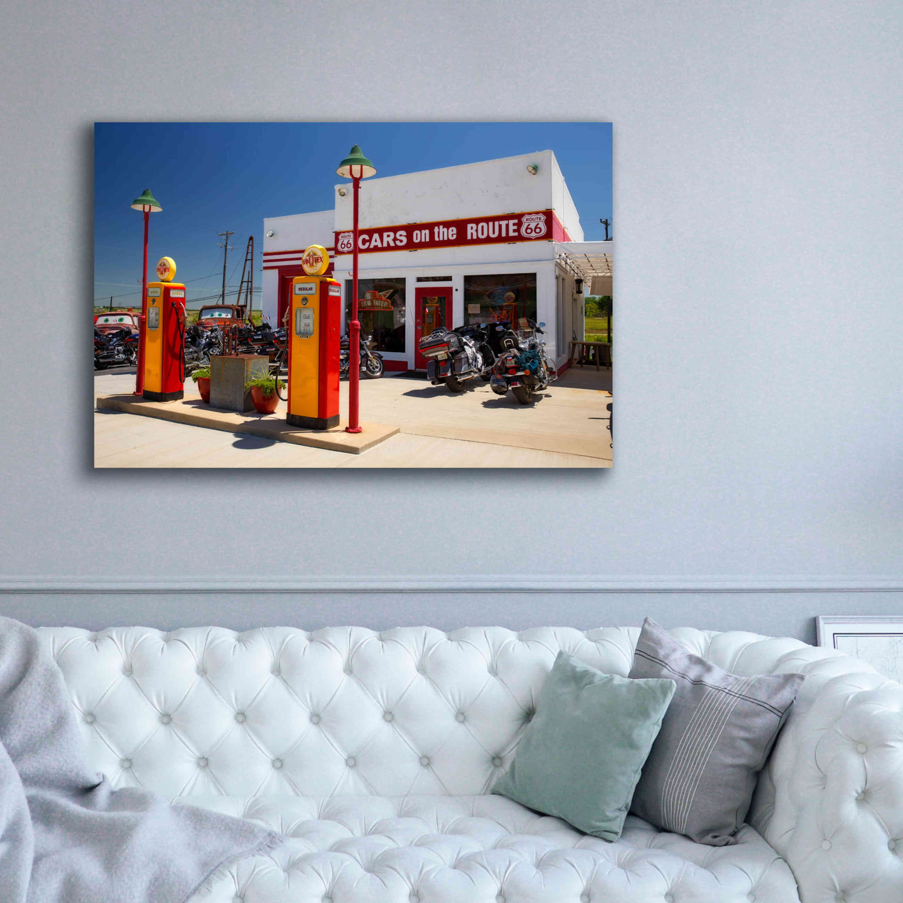 'Route 66 Kansas Kanotex' by Mike Jones, Giclee Canvas Wall Art,60 x 40