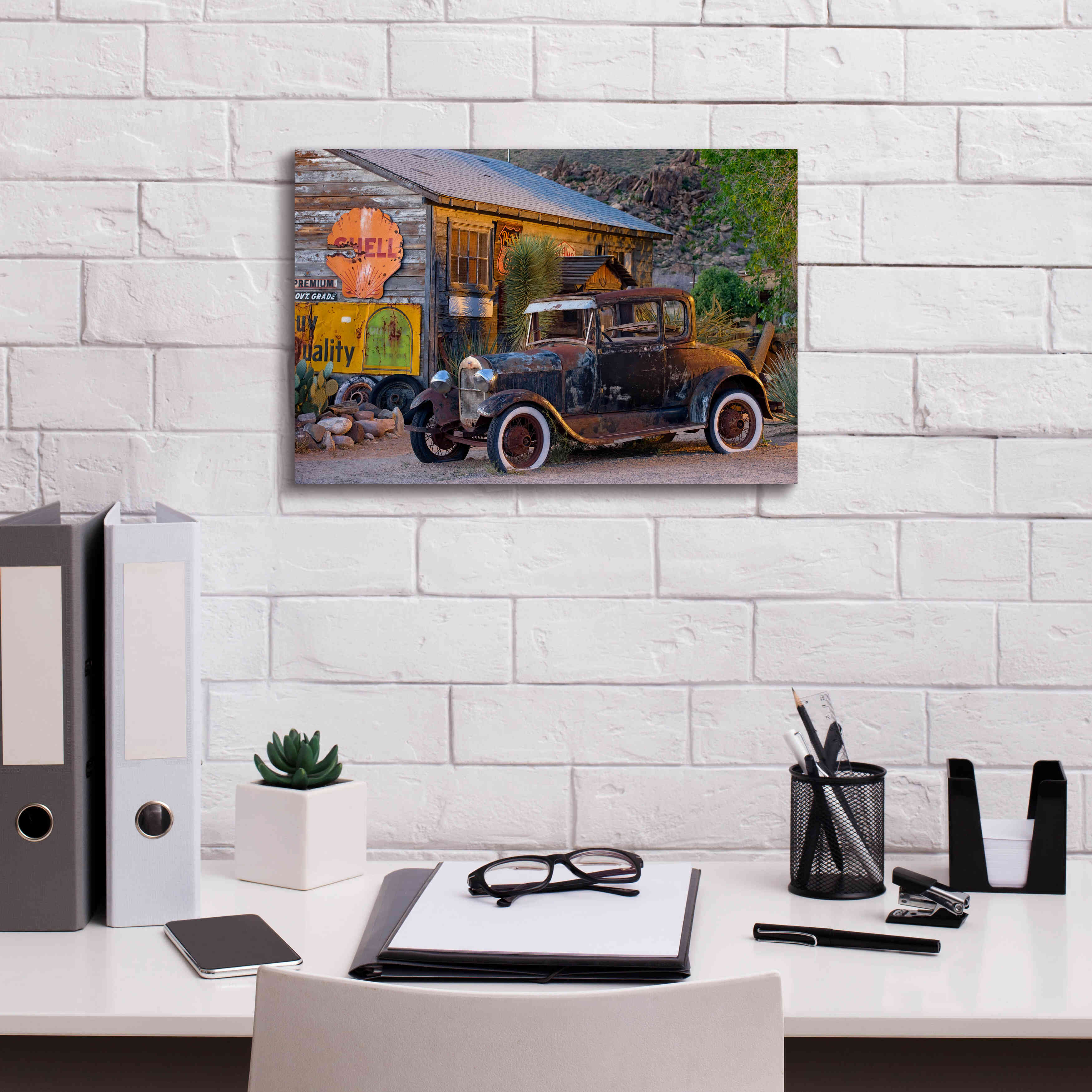 'Route 66 near Peach Springs' by Mike Jones, Giclee Canvas Wall Art,18 x 12