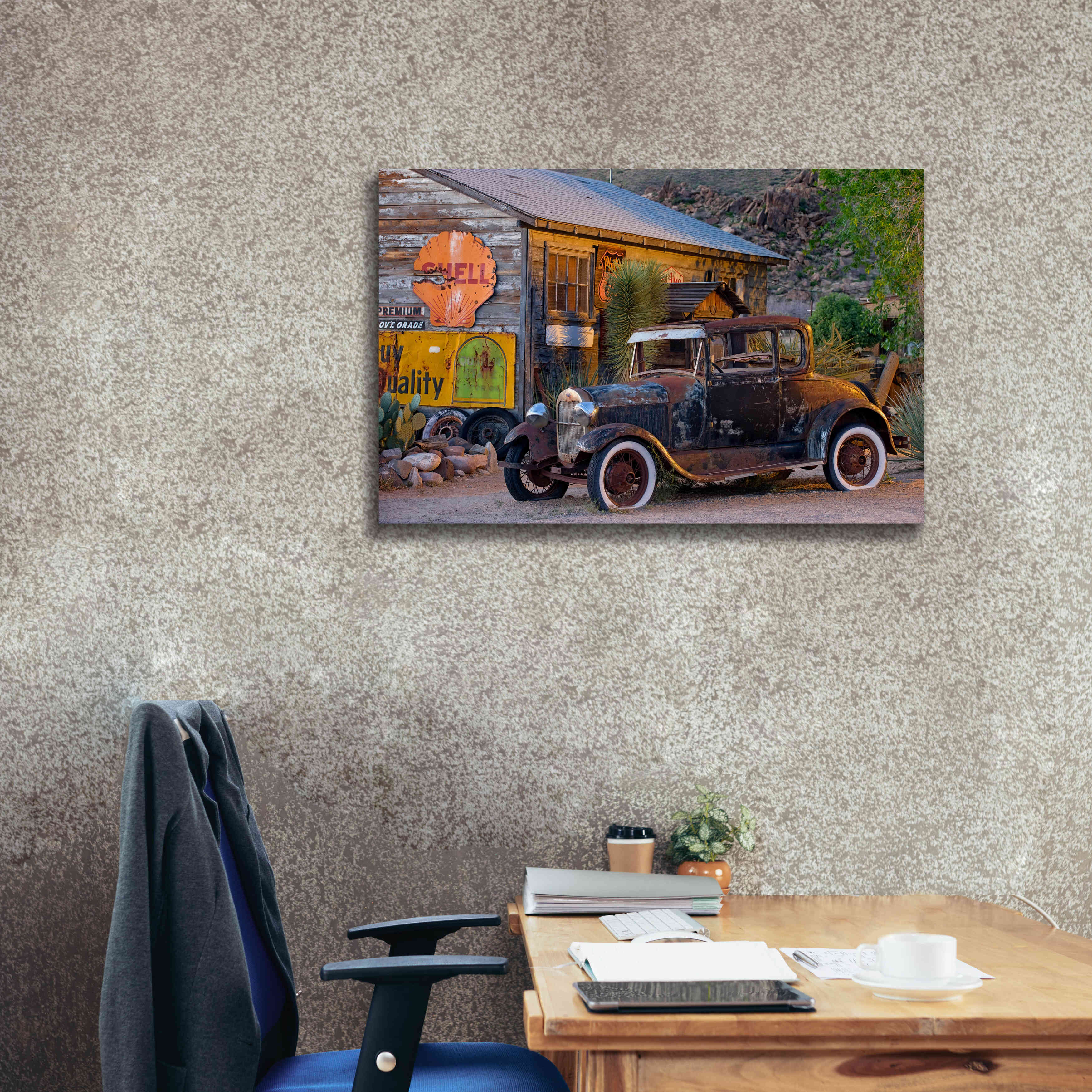'Route 66 near Peach Springs' by Mike Jones, Giclee Canvas Wall Art,40 x 26
