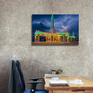'Route 66 Shamrock Texas Conoco Lightning' by Mike Jones, Giclee Canvas Wall Art,40 x 26