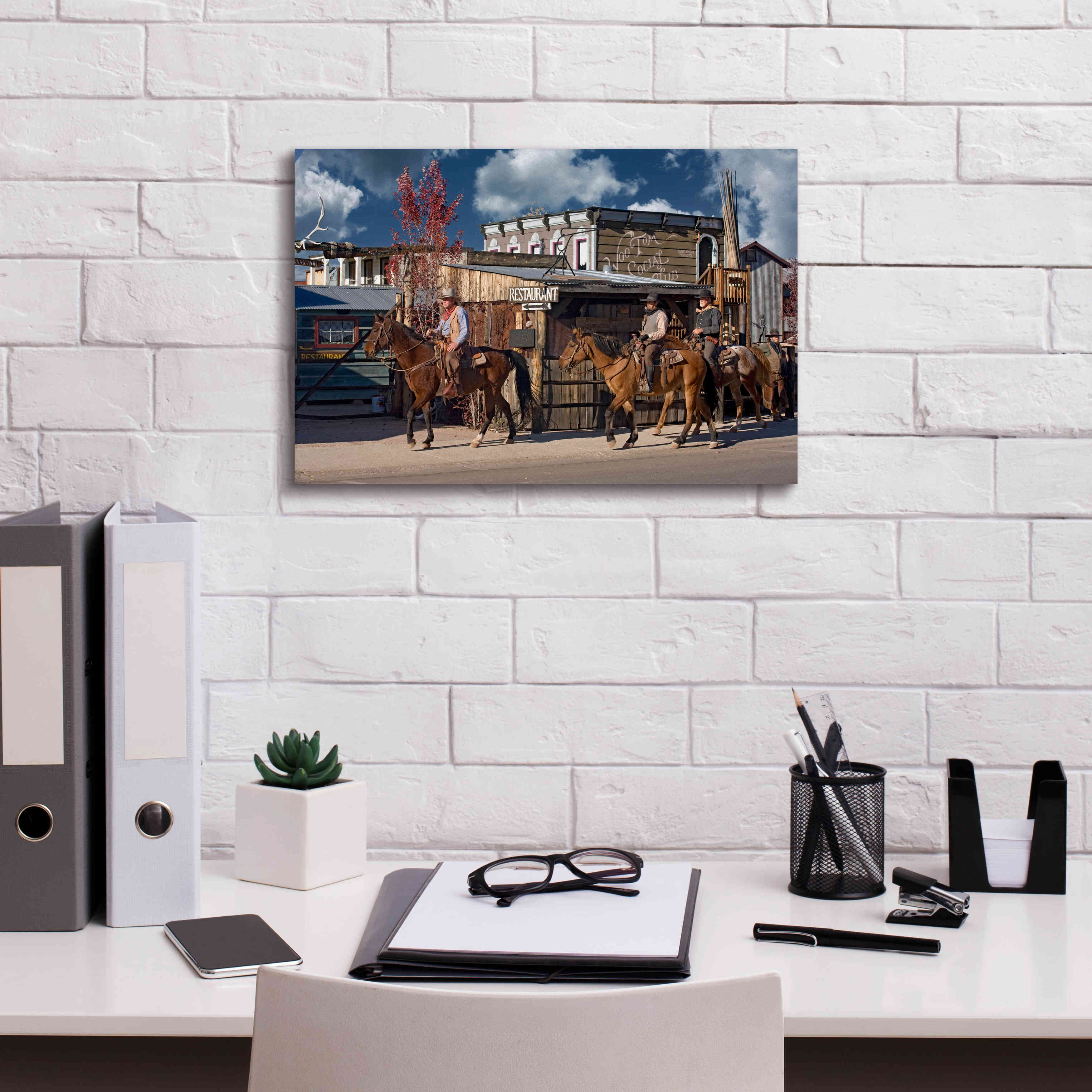 'Williams Cowboys' by Mike Jones, Giclee Canvas Wall Art,18 x 12