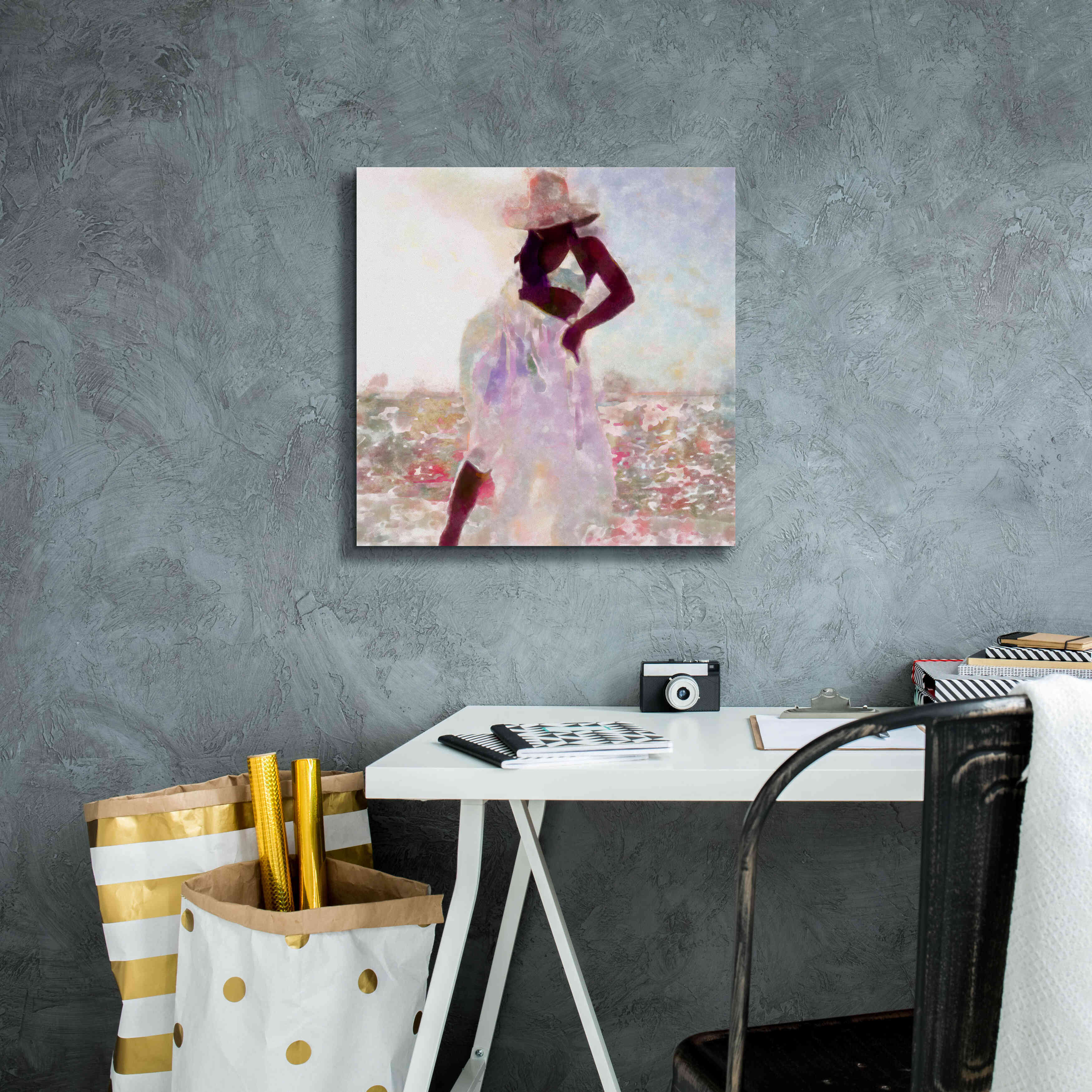 'Her Colorful Dance I' by Alonzo Saunders, Giclee Canvas Wall Art,18 x 18