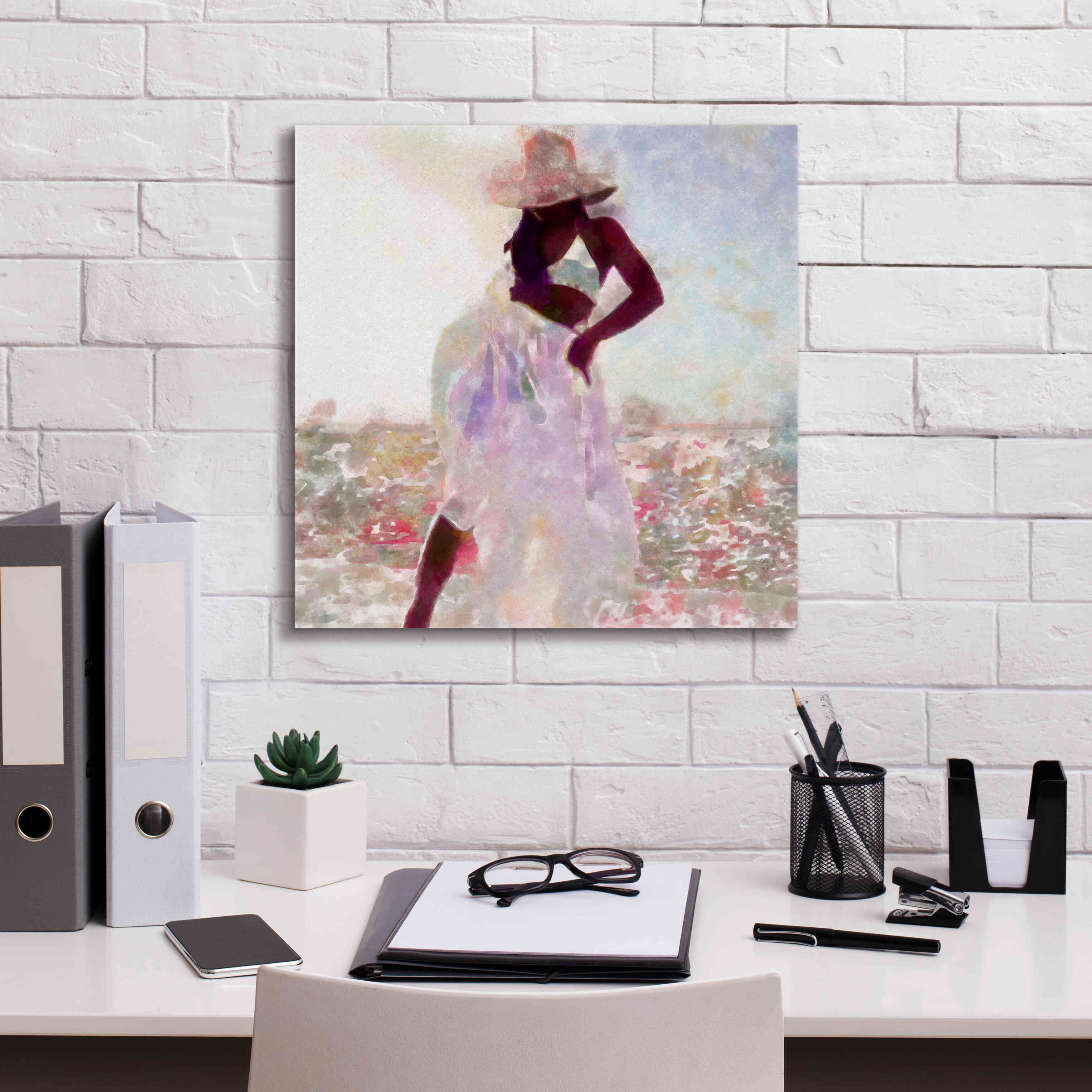 'Her Colorful Dance I' by Alonzo Saunders, Giclee Canvas Wall Art,18 x 18