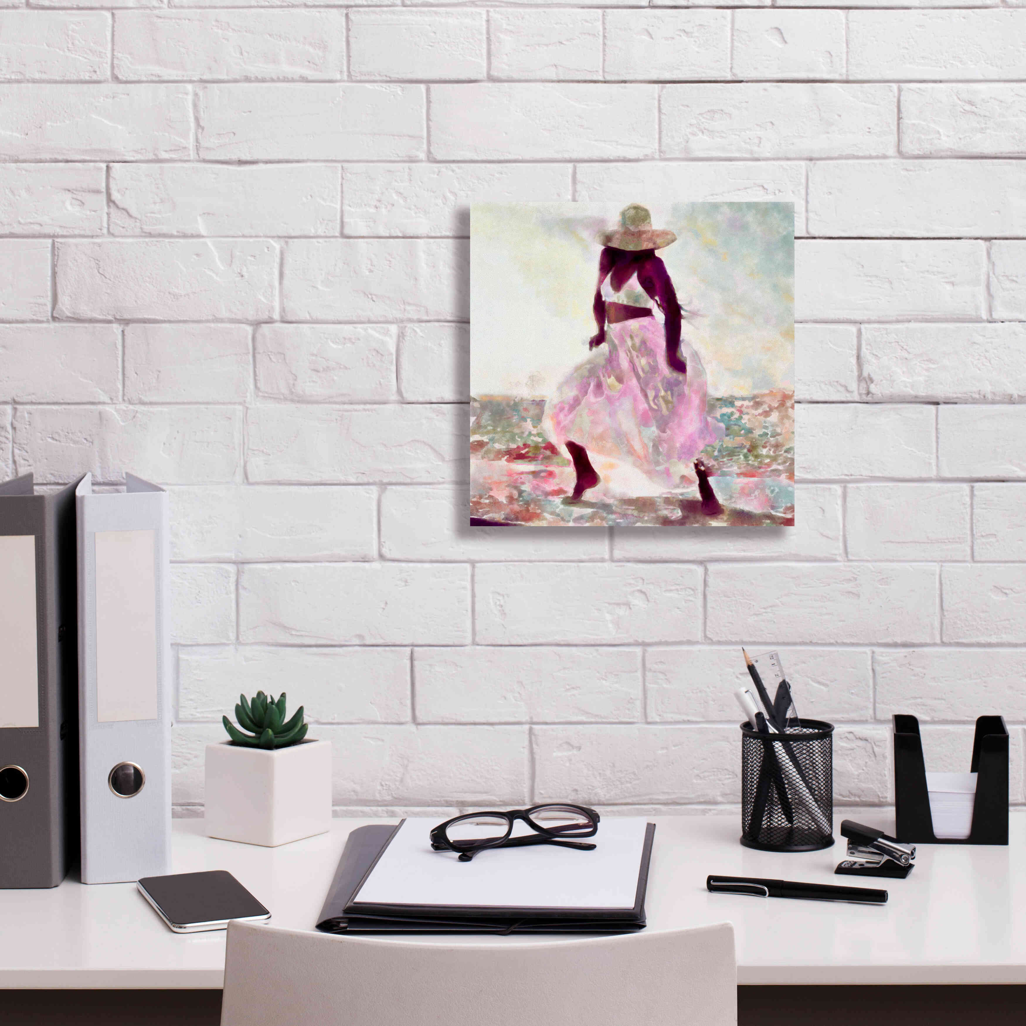 'Her Colorful Dance II' by Alonzo Saunders, Giclee Canvas Wall Art,12 x 12