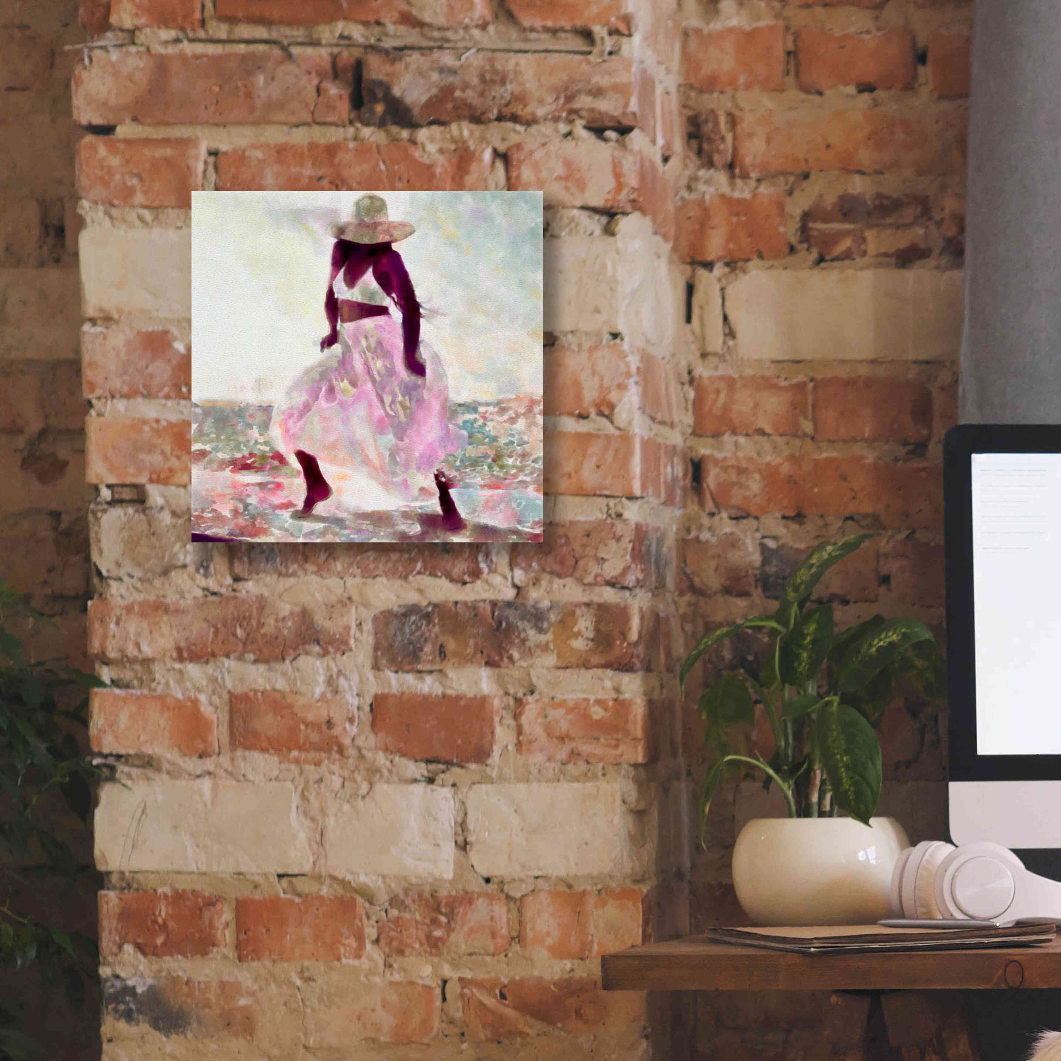 'Her Colorful Dance II' by Alonzo Saunders, Giclee Canvas Wall Art,12 x 12