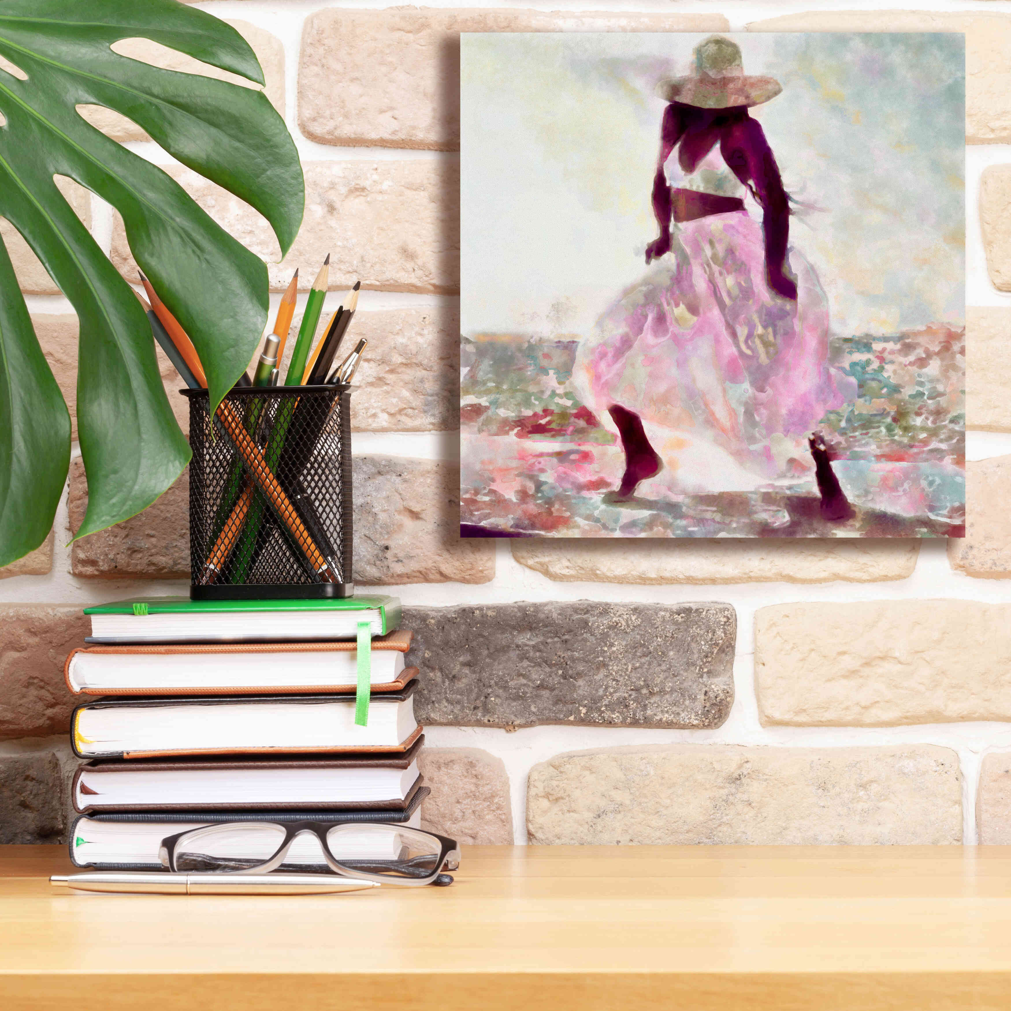 'Her Colorful Dance II' by Alonzo Saunders, Giclee Canvas Wall Art,12 x 12