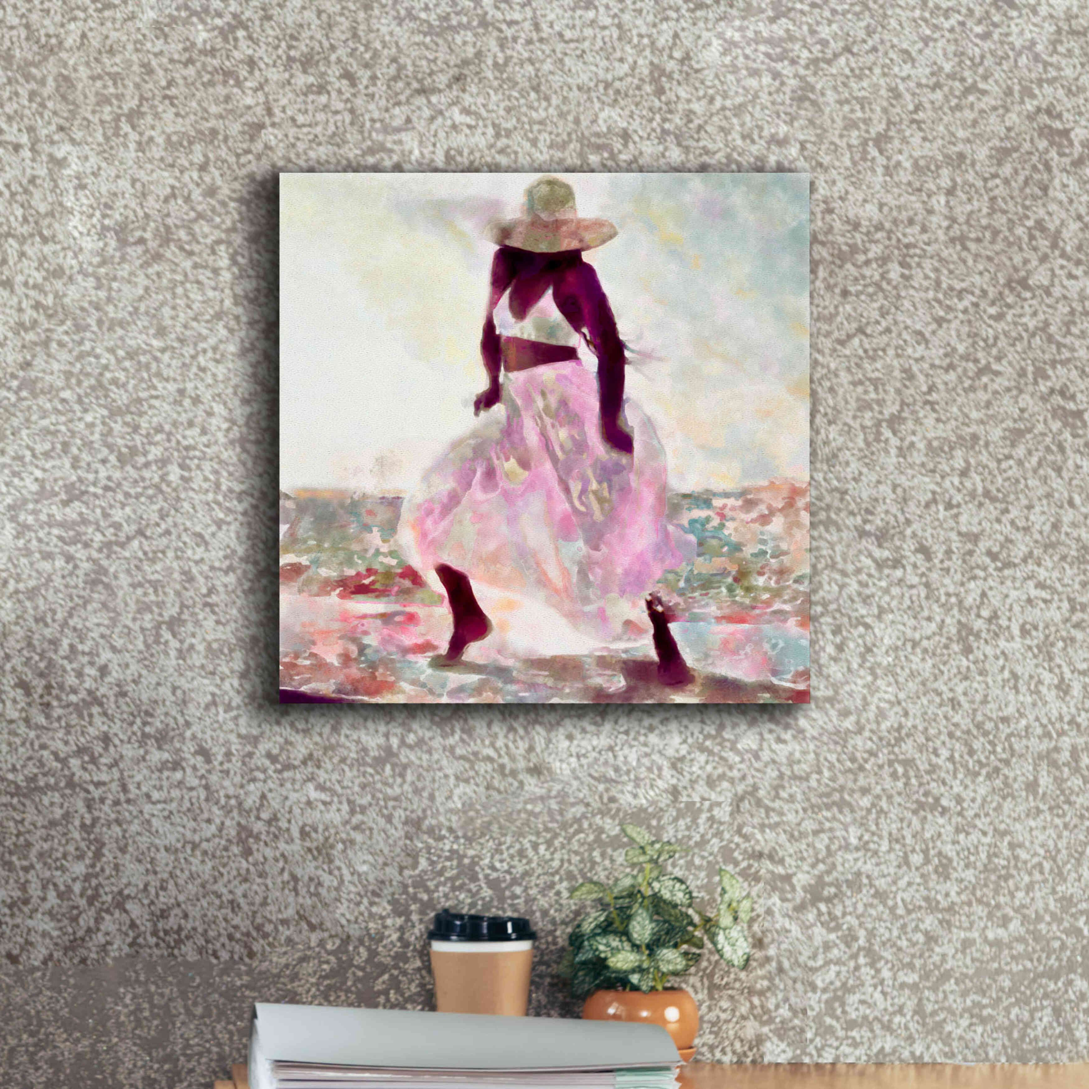 'Her Colorful Dance II' by Alonzo Saunders, Giclee Canvas Wall Art,18 x 18
