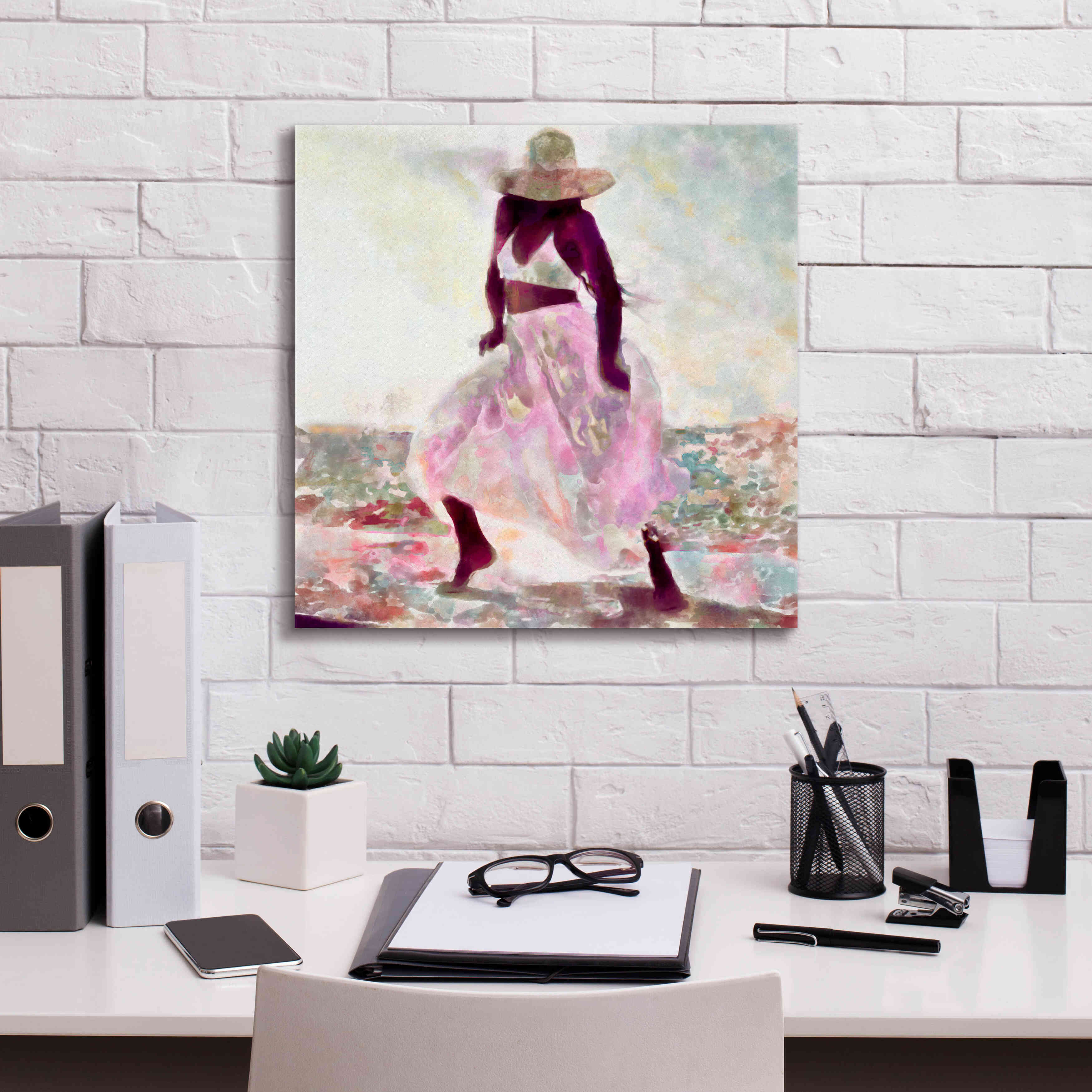 'Her Colorful Dance II' by Alonzo Saunders, Giclee Canvas Wall Art,18 x 18