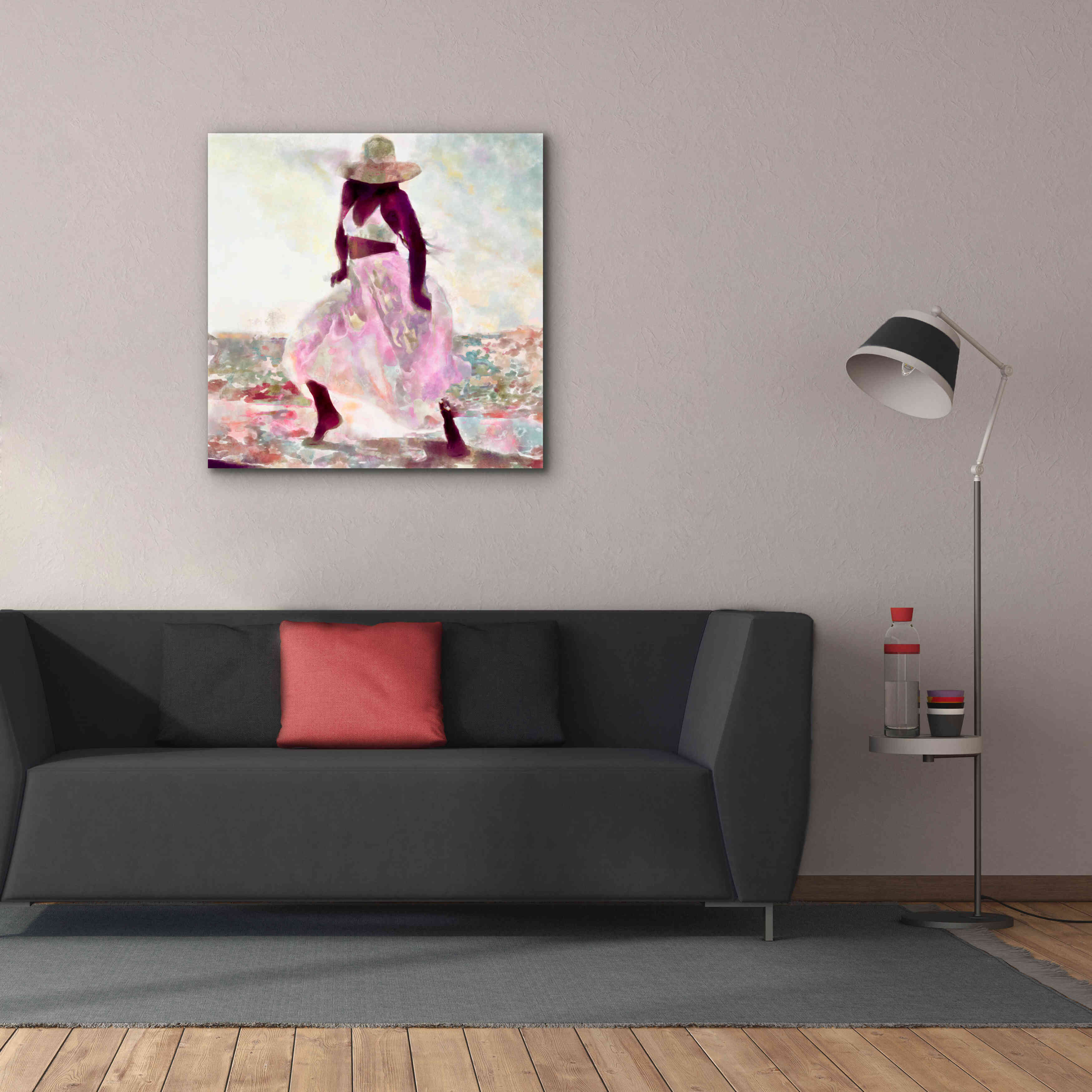 'Her Colorful Dance II' by Alonzo Saunders, Giclee Canvas Wall Art,37 x 37