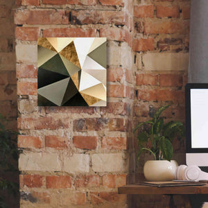 'Gold Polygon Wall I' by Alonzo Saunders, Giclee Canvas Wall Art,12 x 12