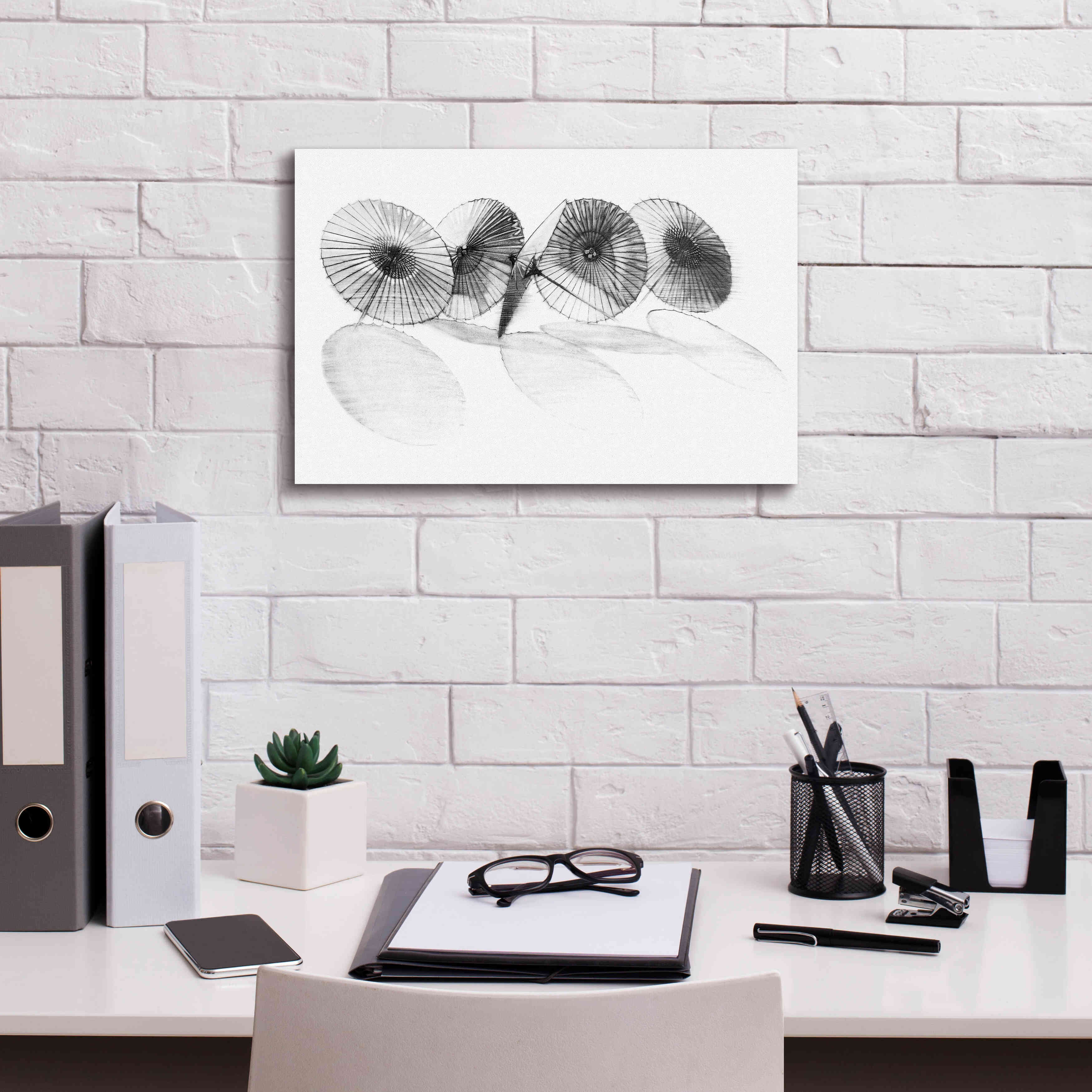 'Parisols II' by Bruce Dean, Giclee Canvas Wall Art,18x12