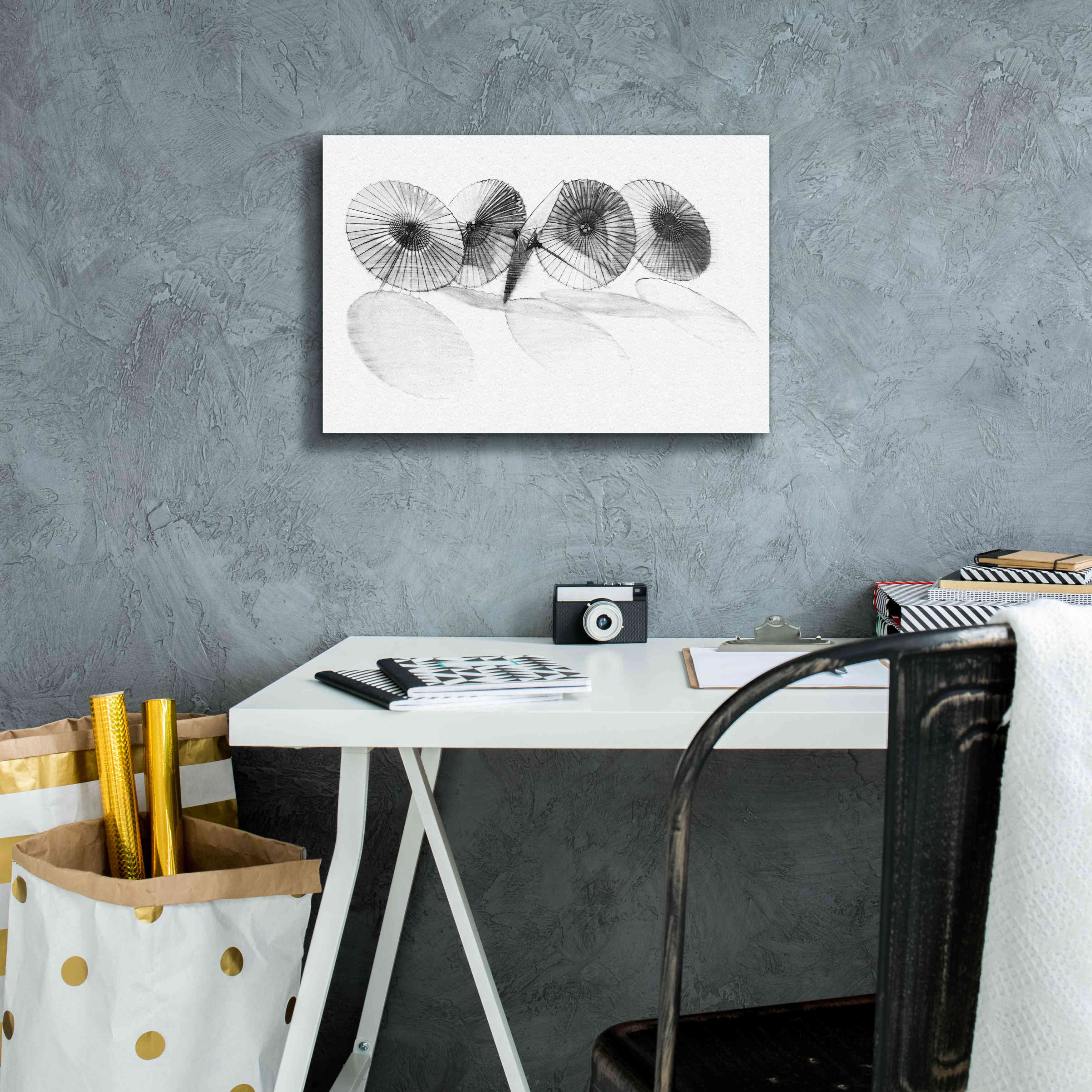 'Parisols II' by Bruce Dean, Giclee Canvas Wall Art,18x12