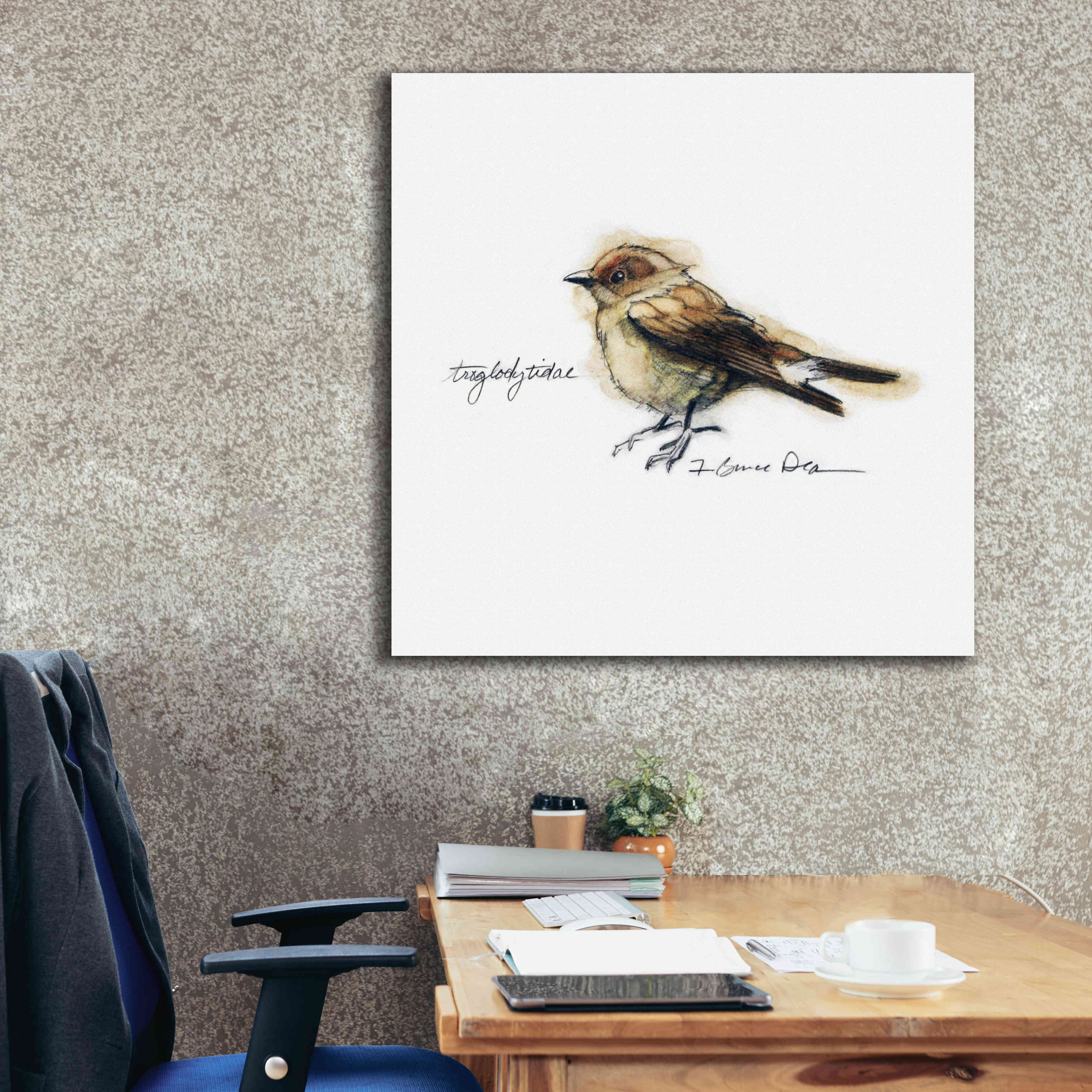 'Songbird Study I' by Bruce Dean, Giclee Canvas Wall Art,37x37