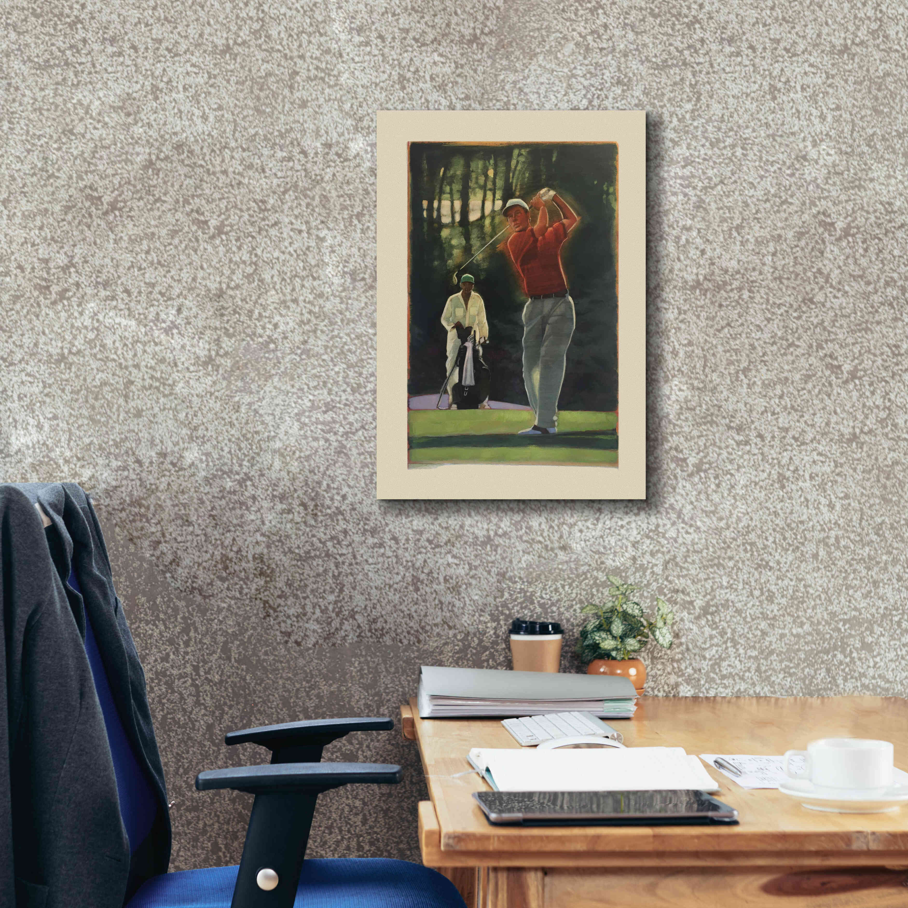 'The Golfer' by Bruce Dean, Giclee Canvas Wall Art,18x26