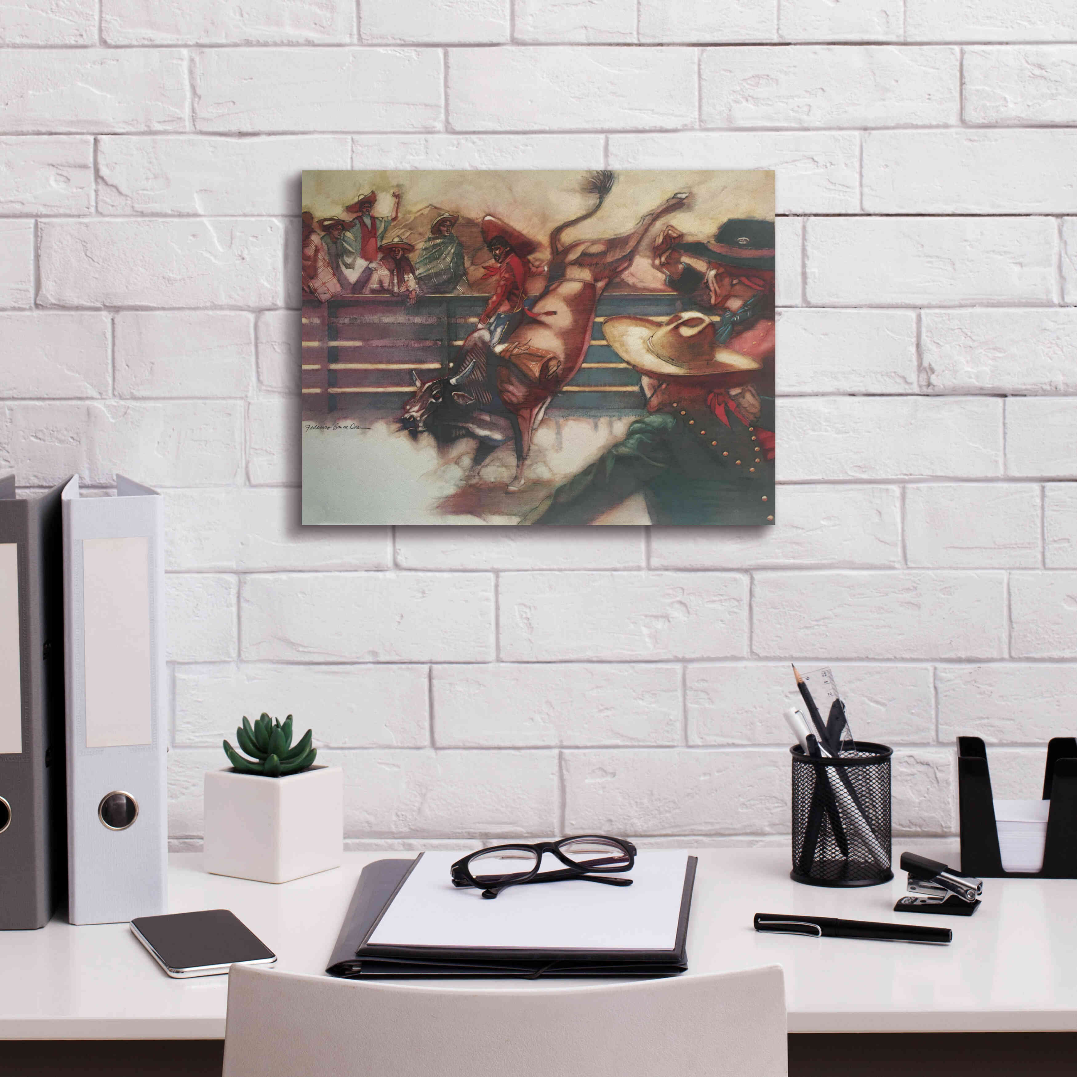 'The Rodeo' by Bruce Dean, Giclee Canvas Wall Art,16x12