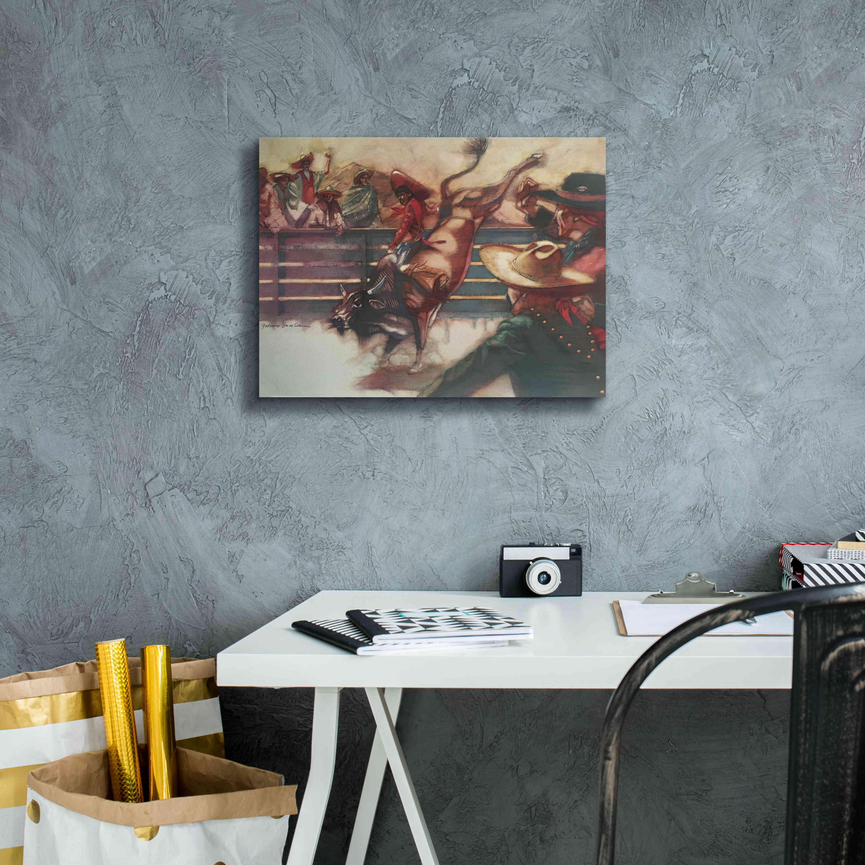 'The Rodeo' by Bruce Dean, Giclee Canvas Wall Art,16x12