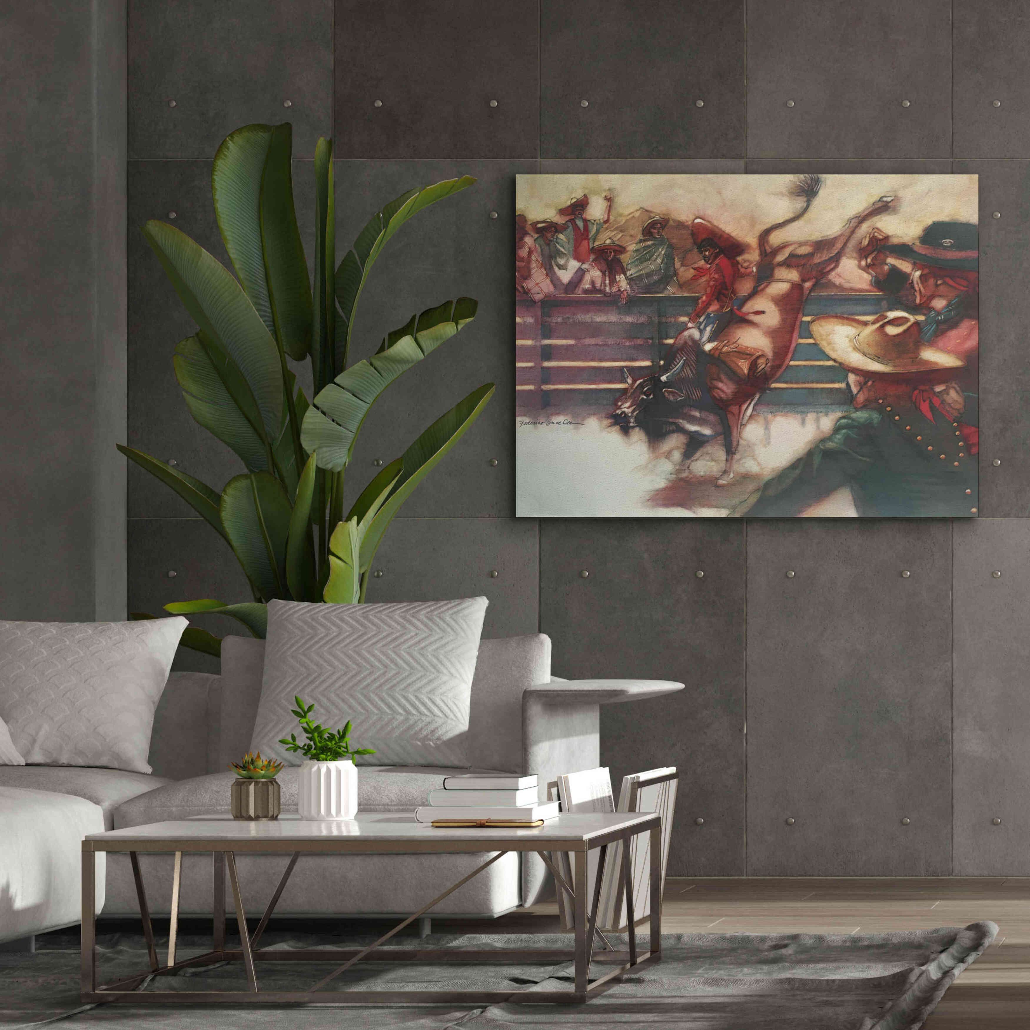 'The Rodeo' by Bruce Dean, Giclee Canvas Wall Art,54x40