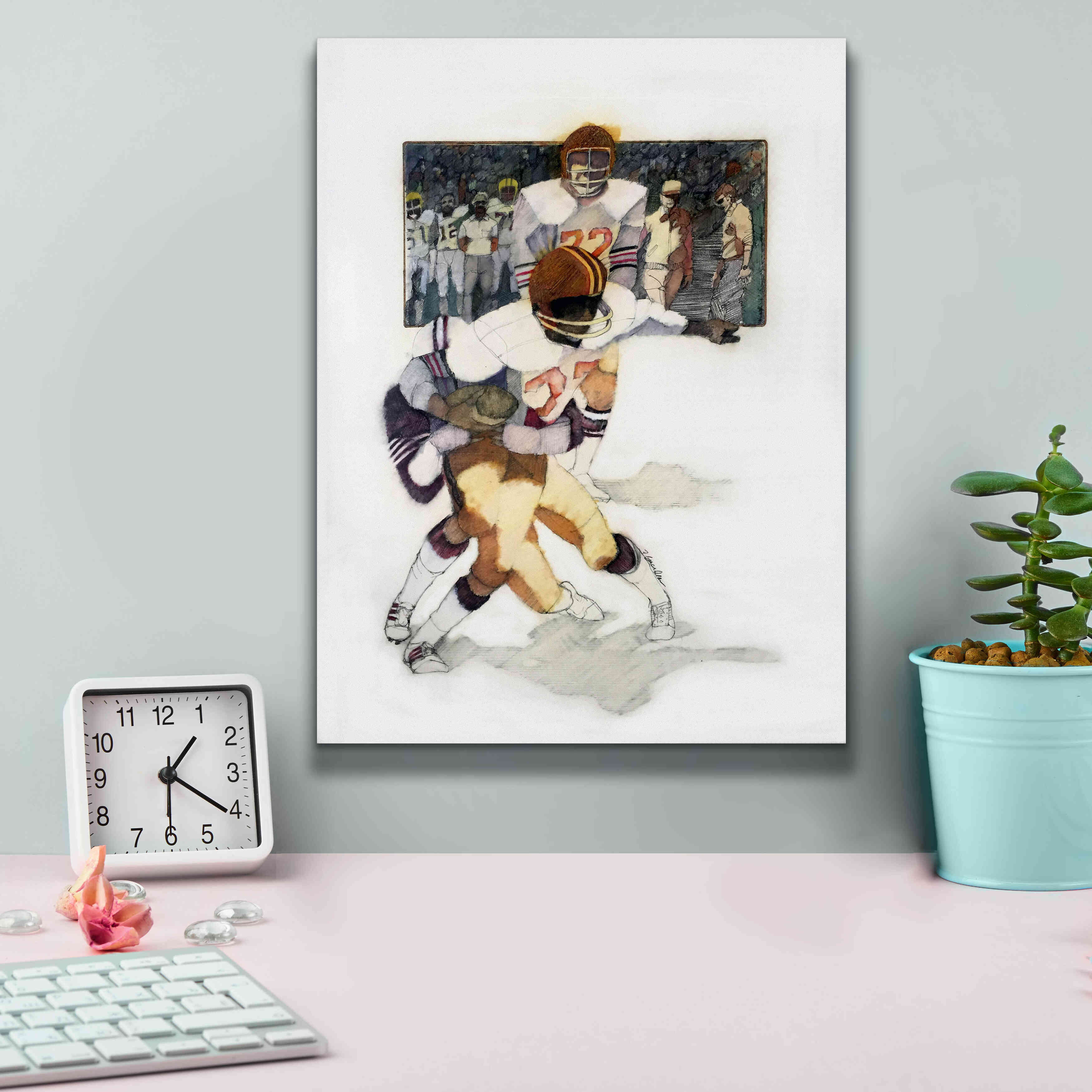 'The Tackle' by Bruce Dean, Giclee Canvas Wall Art,12x16