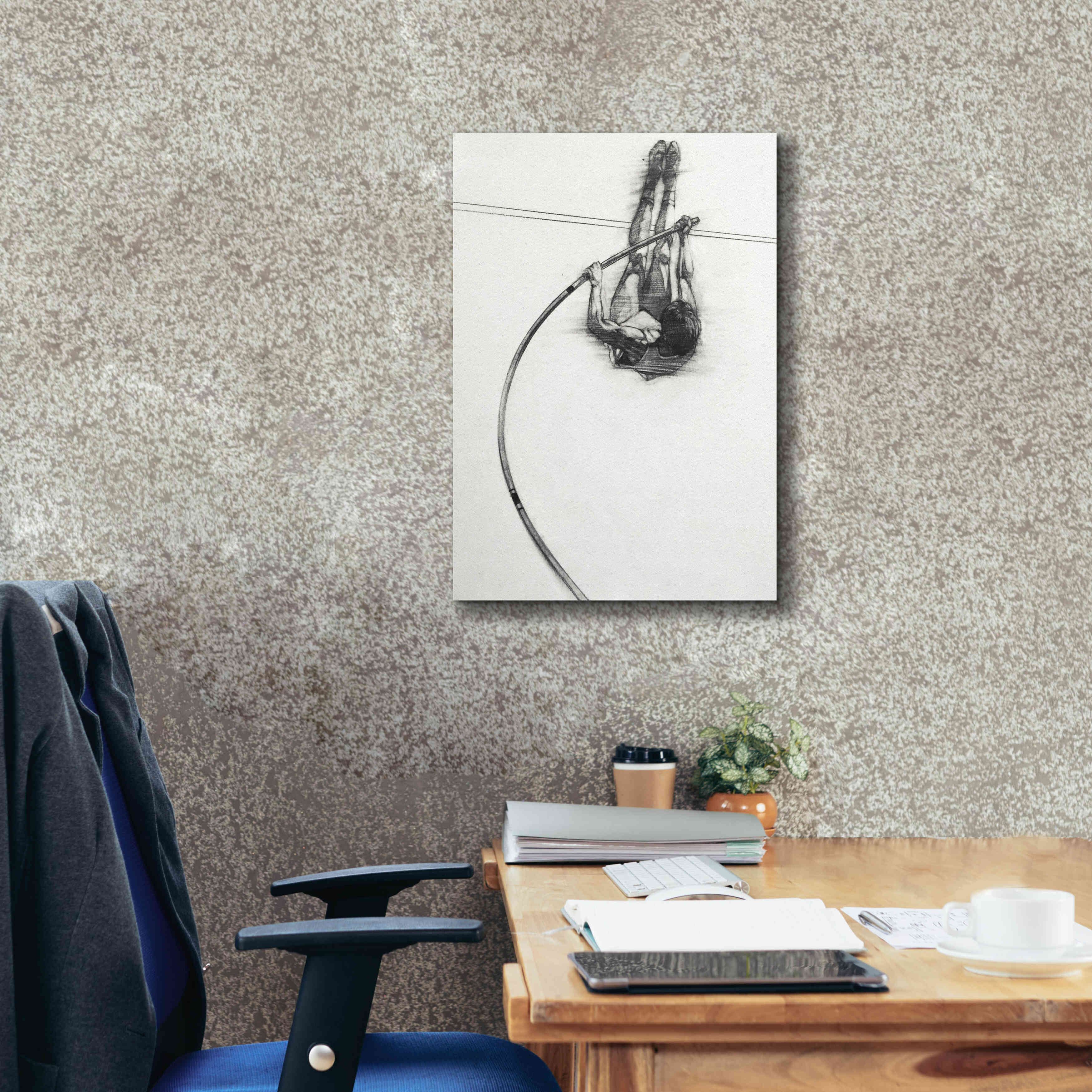 'The Vaulter' by Bruce Dean, Giclee Canvas Wall Art,18x26