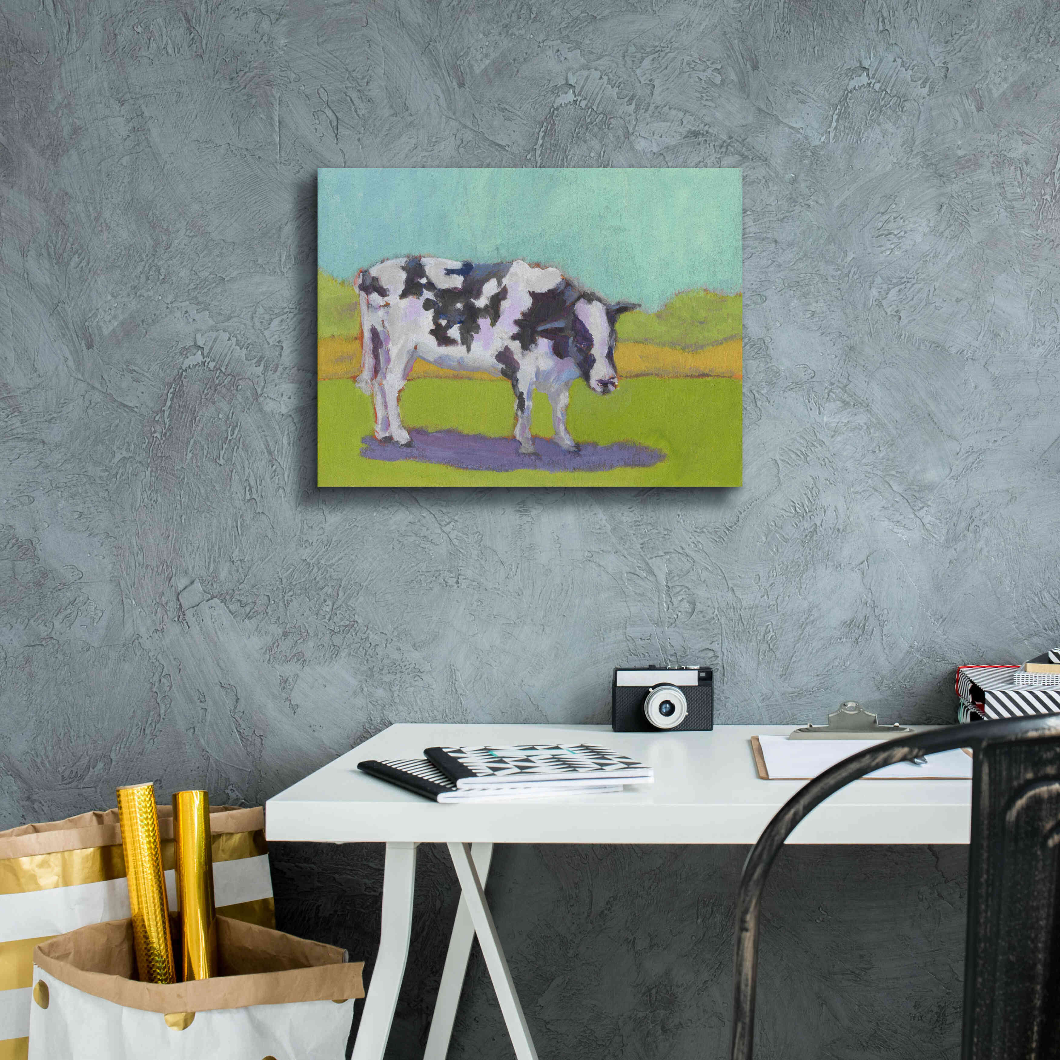 'Pasture Cow I' by Carol Young, Giclee Canvas Wall Art,16x12