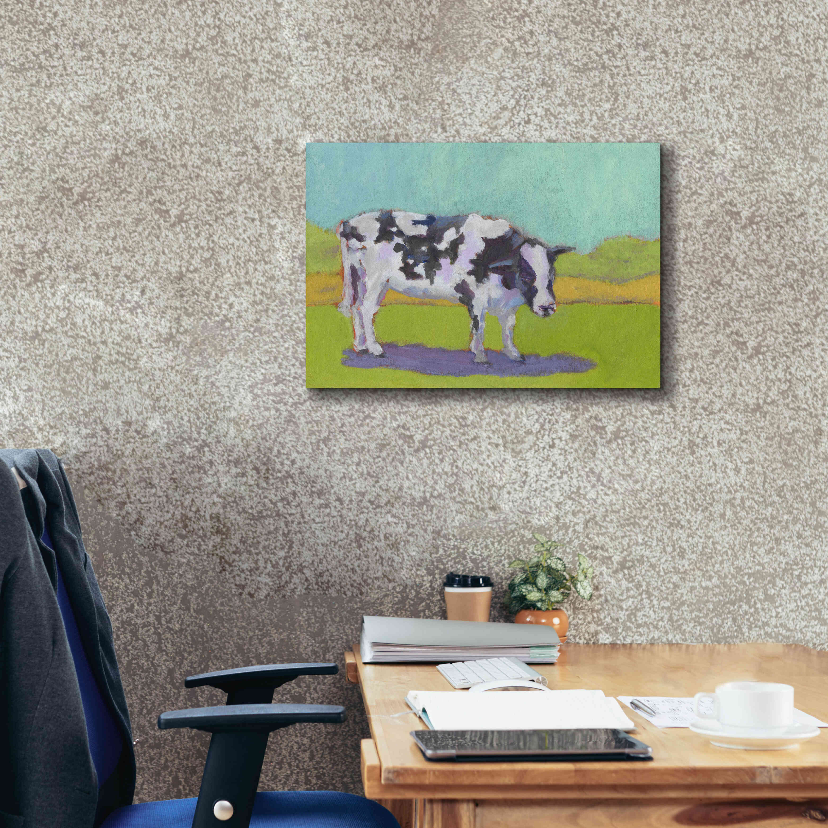 'Pasture Cow I' by Carol Young, Giclee Canvas Wall Art,26x18