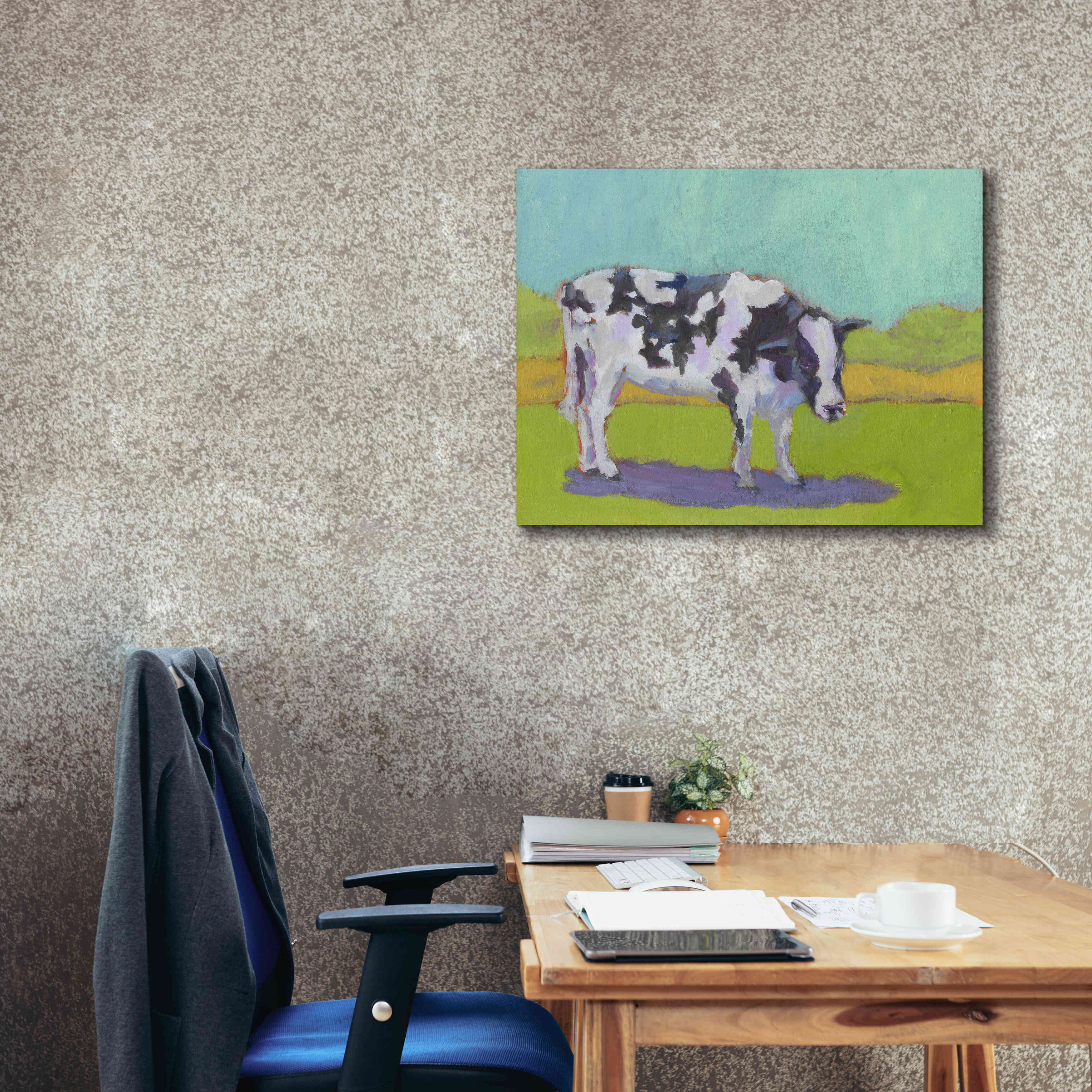 'Pasture Cow I' by Carol Young, Giclee Canvas Wall Art,34x26