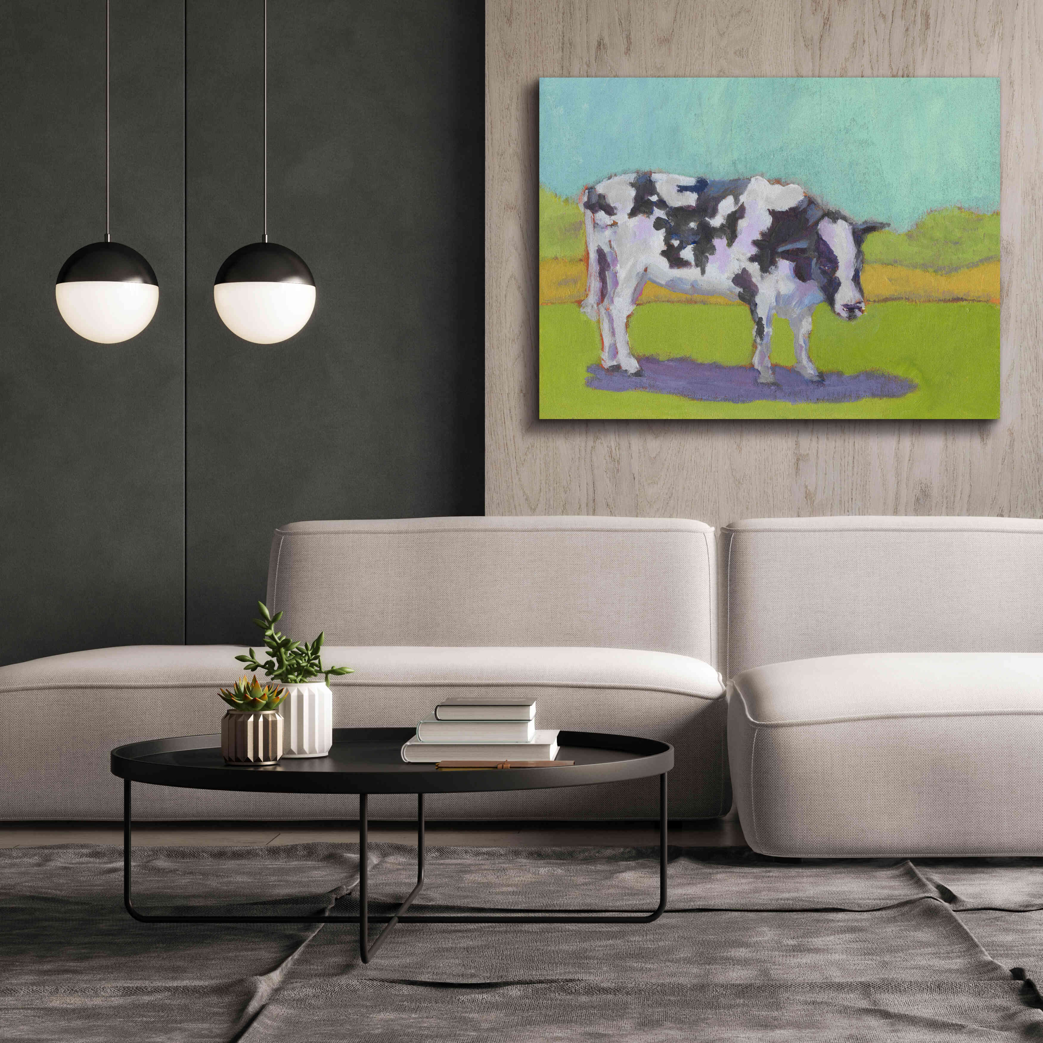 'Pasture Cow I' by Carol Young, Giclee Canvas Wall Art,54x40