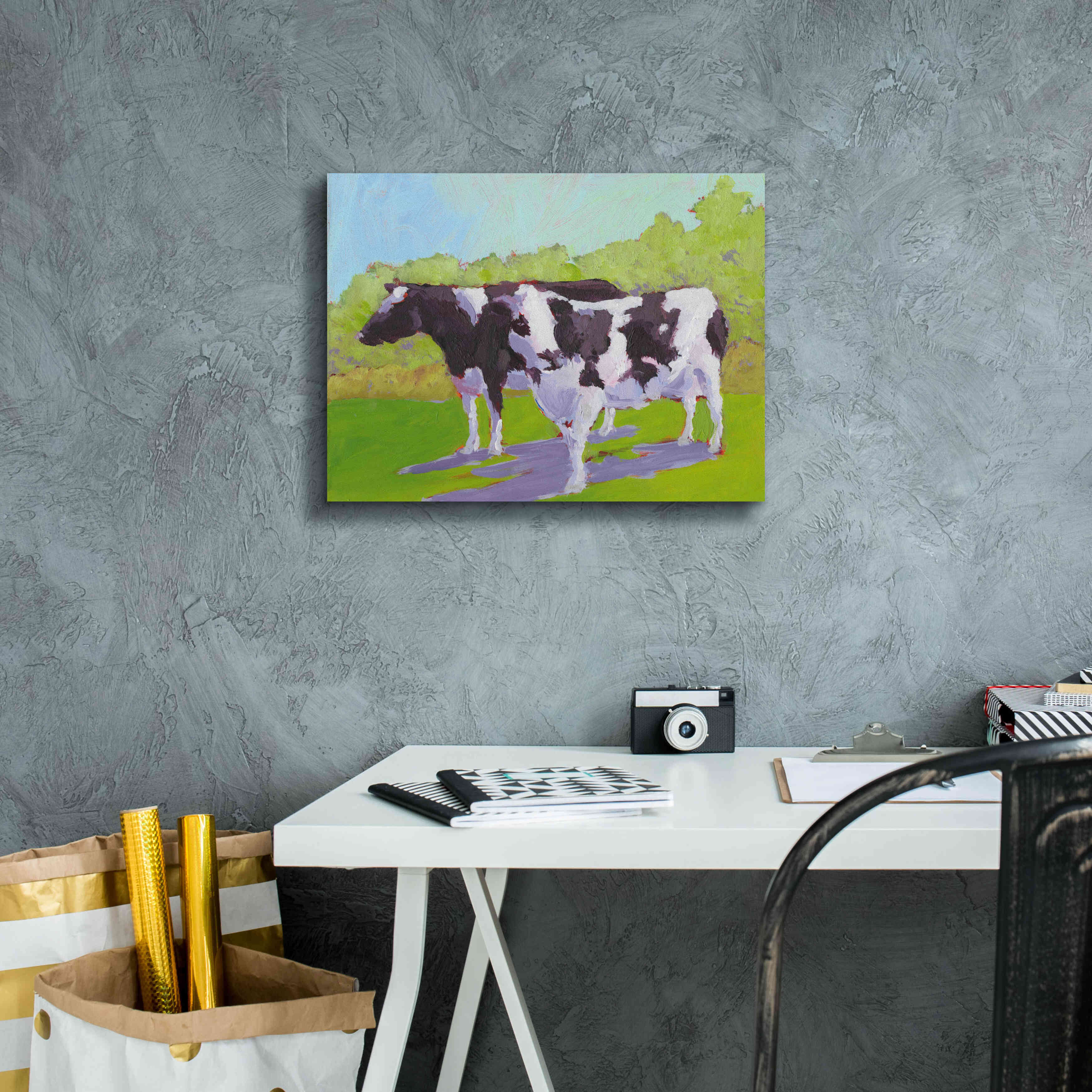 'Pasture Cows II' by Carol Young, Giclee Canvas Wall Art,16x12