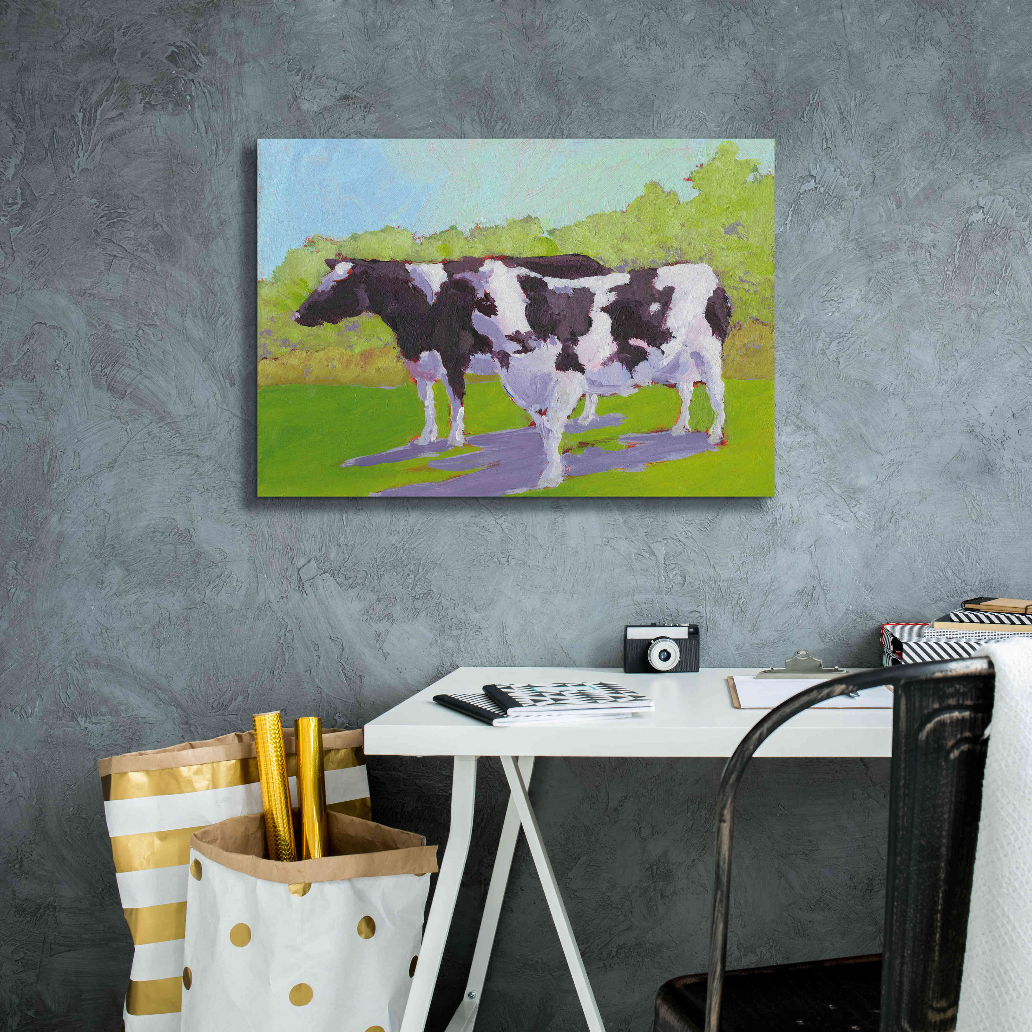 'Pasture Cows II' by Carol Young, Giclee Canvas Wall Art,26x18