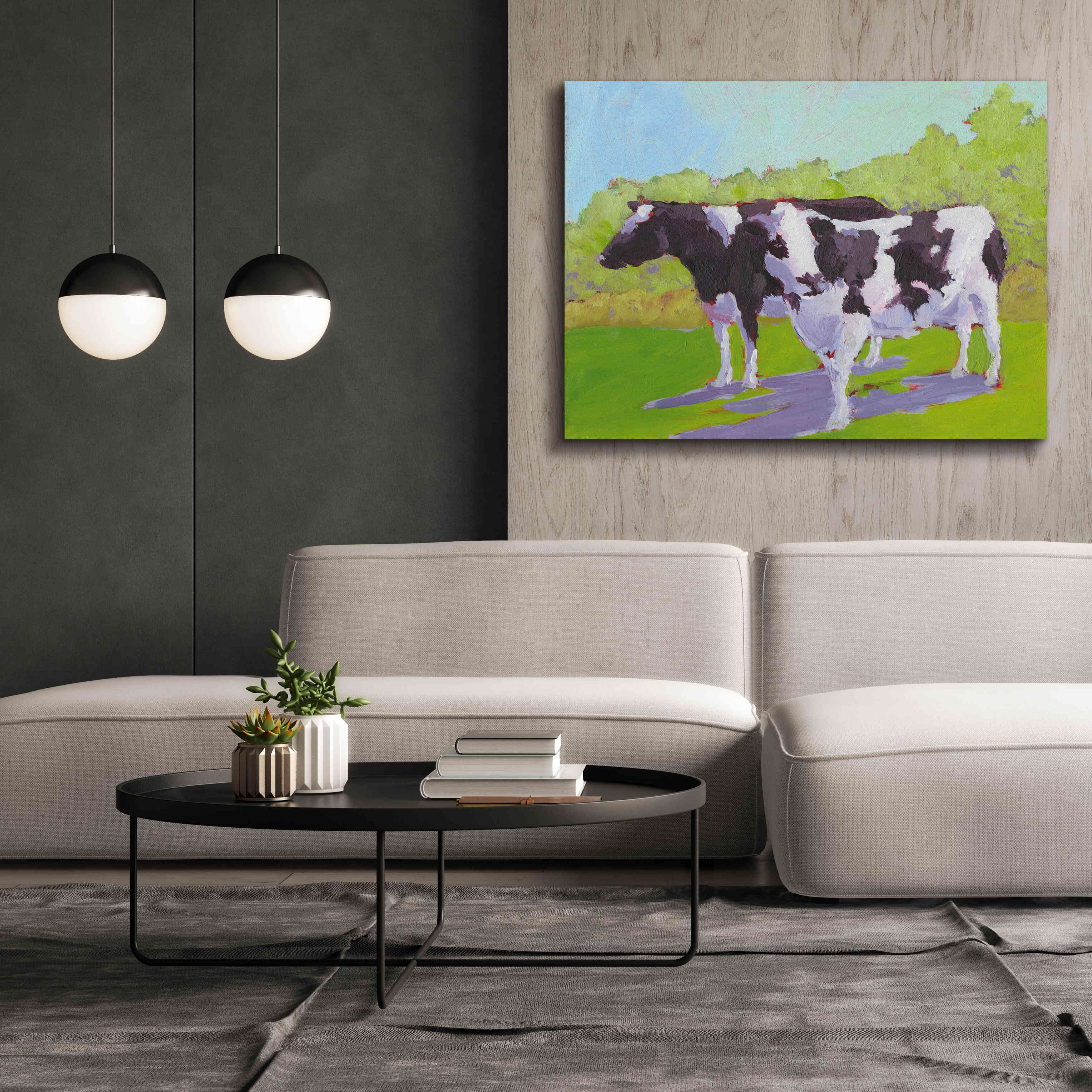 'Pasture Cows II' by Carol Young, Giclee Canvas Wall Art,54x40