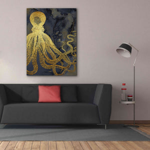 'Octopus Ink Gold & Blue I' by Christine Zalewski, Giclee Canvas Wall Art,40x54