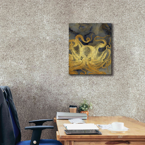 Image of 'Octopus Ink Gold & Blue II' by Christine Zalewski, Giclee Canvas Wall Art,20x24