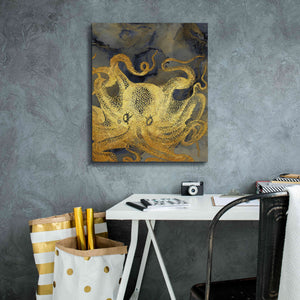 'Octopus Ink Gold & Blue II' by Christine Zalewski, Giclee Canvas Wall Art,20x24