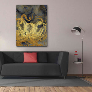 'Octopus Ink Gold & Blue II' by Christine Zalewski, Giclee Canvas Wall Art,40x54