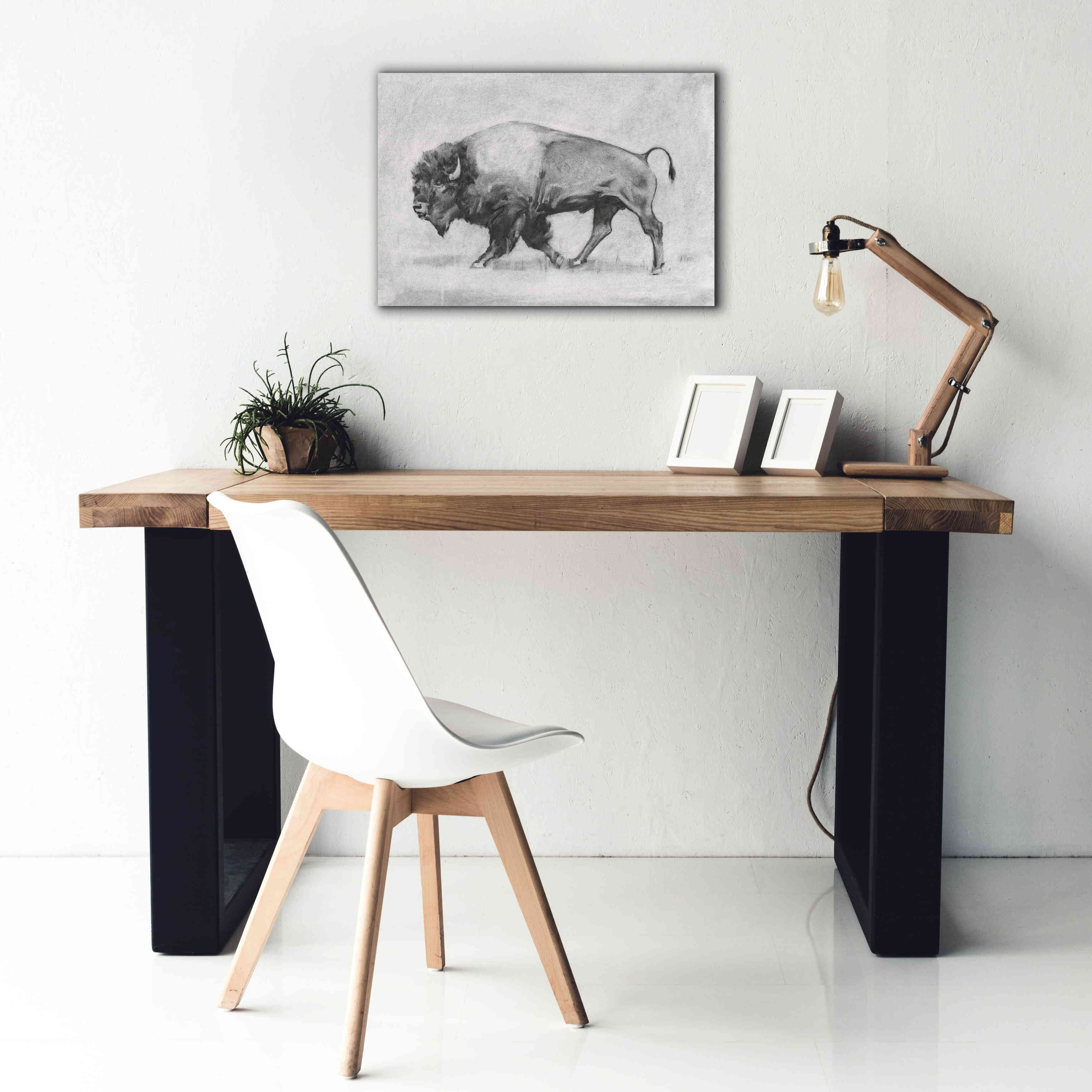'Wild Bison Study II' by Emma Scarvey, Giclee Canvas Wall Art,26 x 18