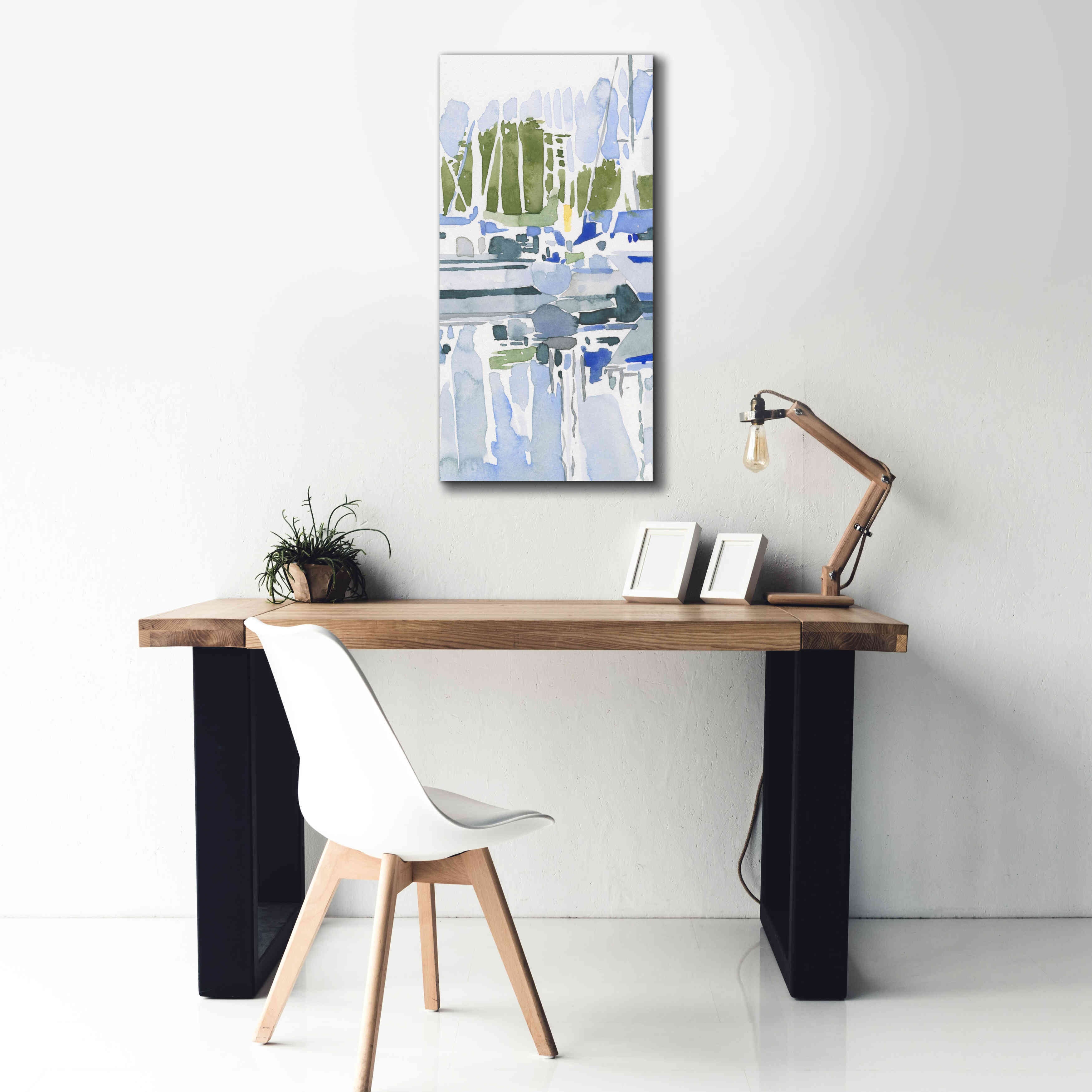 'Sailboat Reflections I' by Emma Scarvey, Giclee Canvas Wall Art,20 x 40