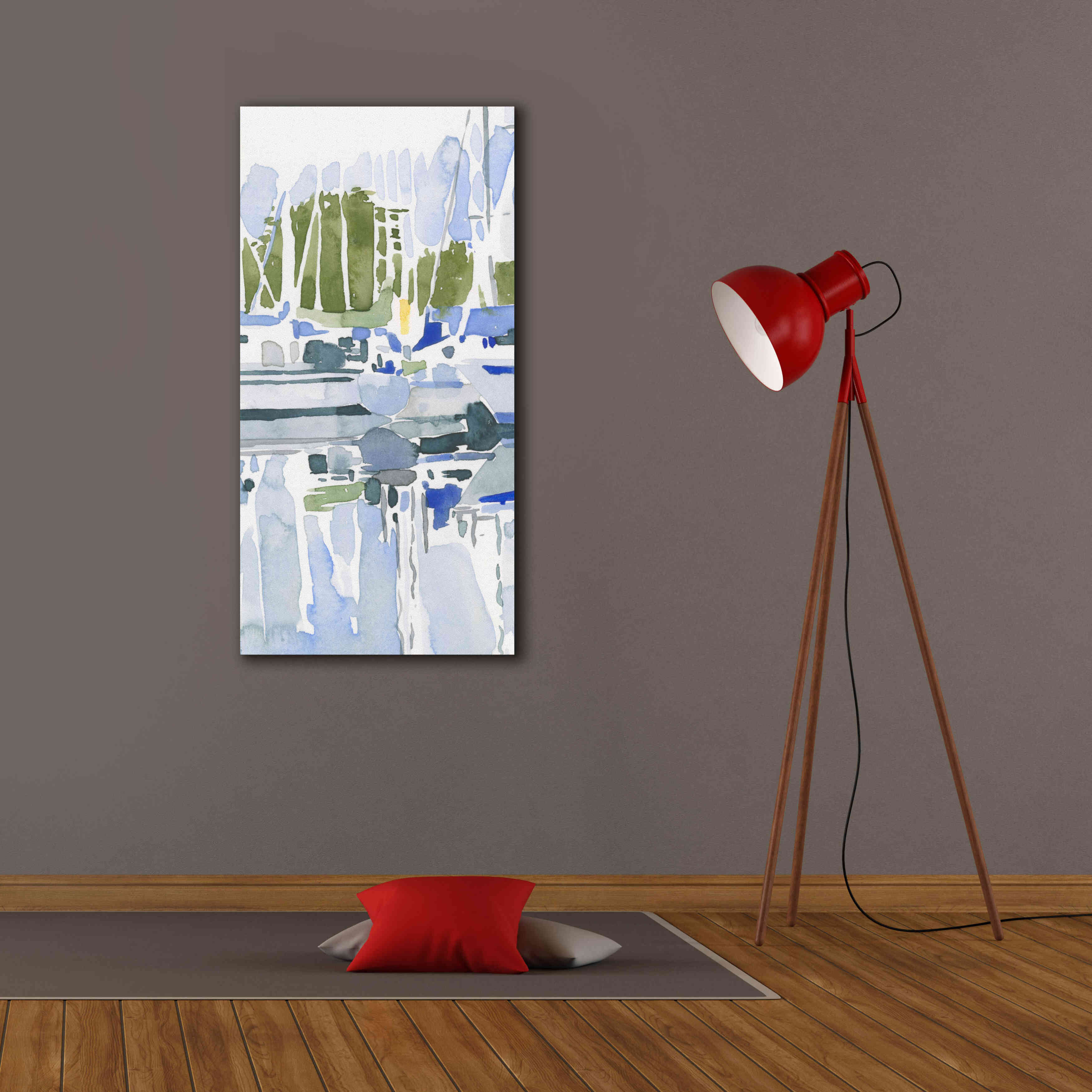 'Sailboat Reflections I' by Emma Scarvey, Giclee Canvas Wall Art,20 x 40