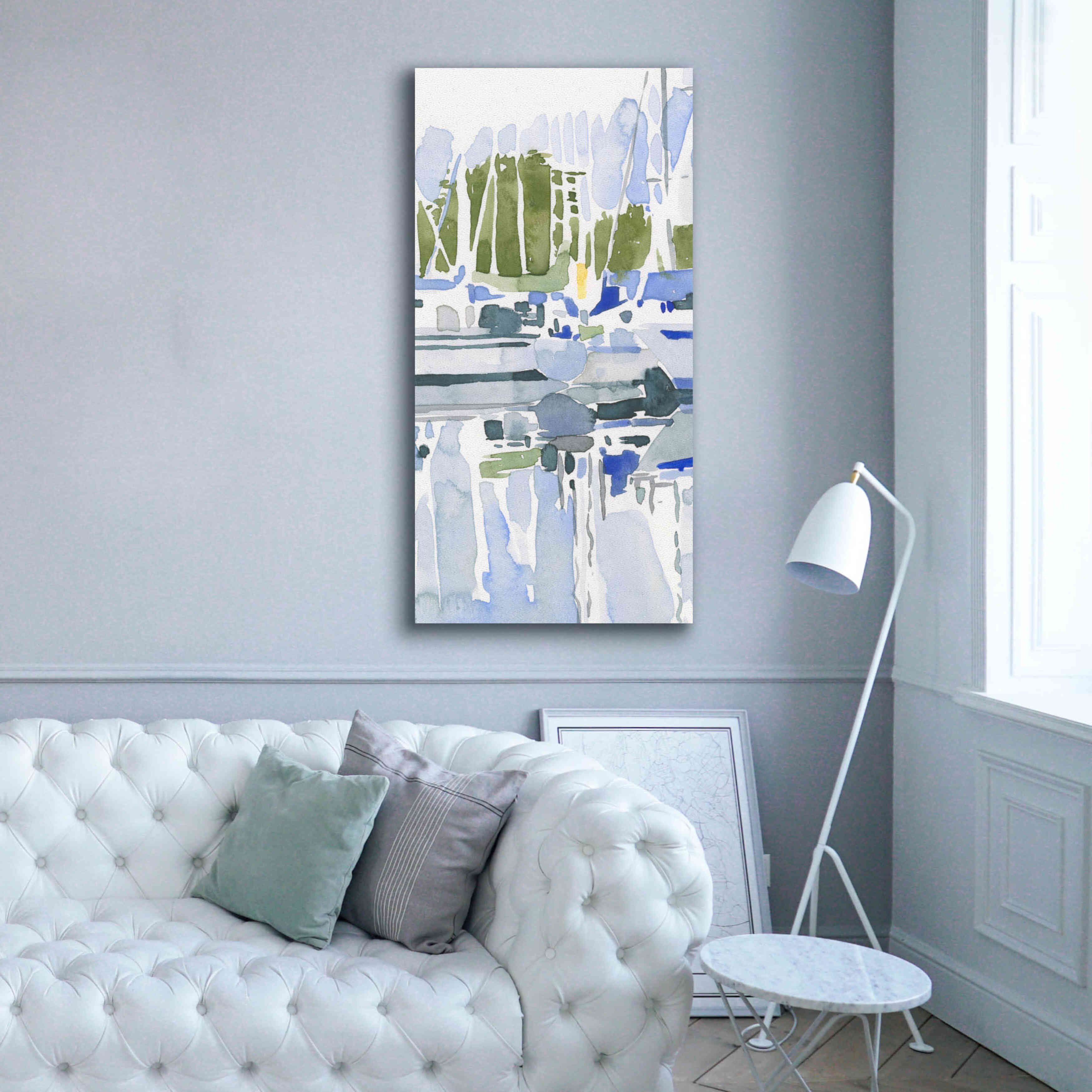 'Sailboat Reflections I' by Emma Scarvey, Giclee Canvas Wall Art,30 x 60