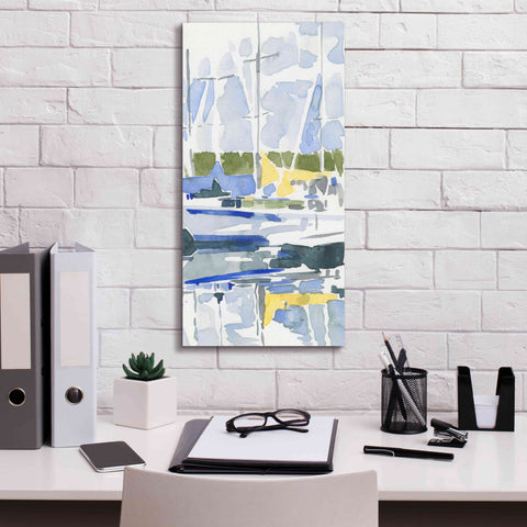 Image of 'Sailboat Reflections II' by Emma Scarvey, Giclee Canvas Wall Art,12 x 24
