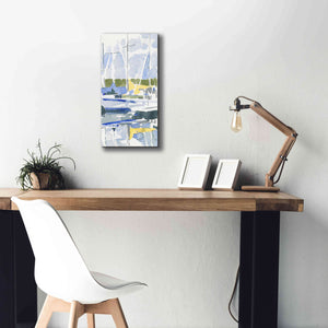 'Sailboat Reflections II' by Emma Scarvey, Giclee Canvas Wall Art,12 x 24