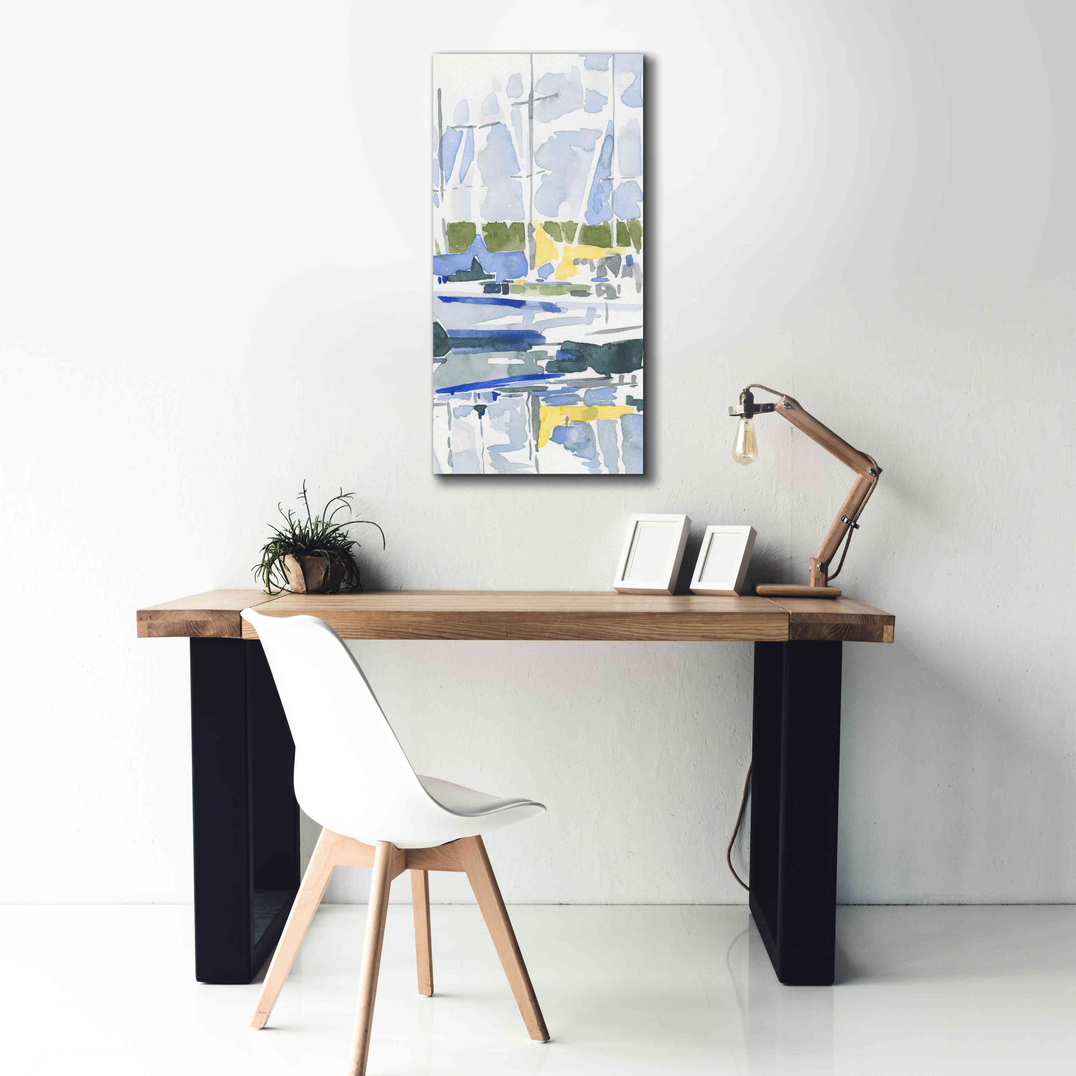 'Sailboat Reflections II' by Emma Scarvey, Giclee Canvas Wall Art,20 x 40