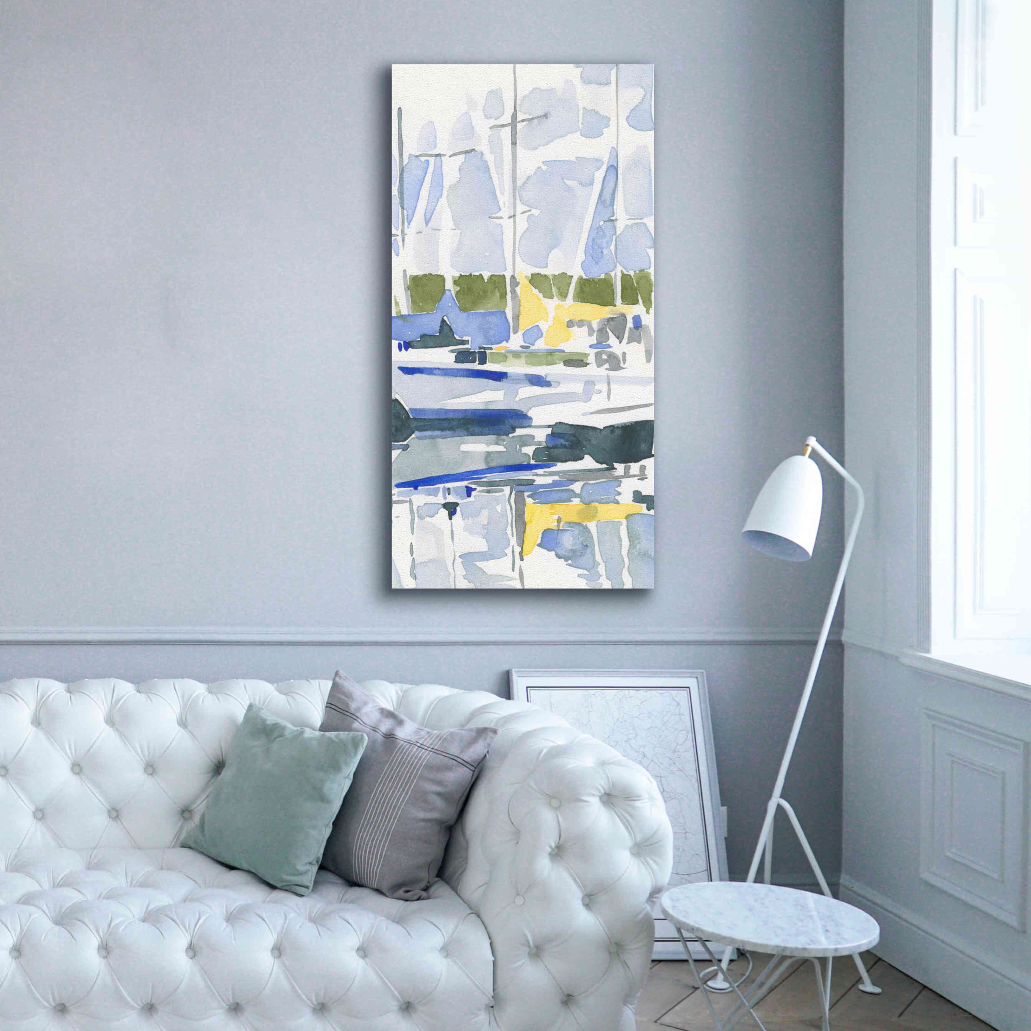 'Sailboat Reflections II' by Emma Scarvey, Giclee Canvas Wall Art,30 x 60