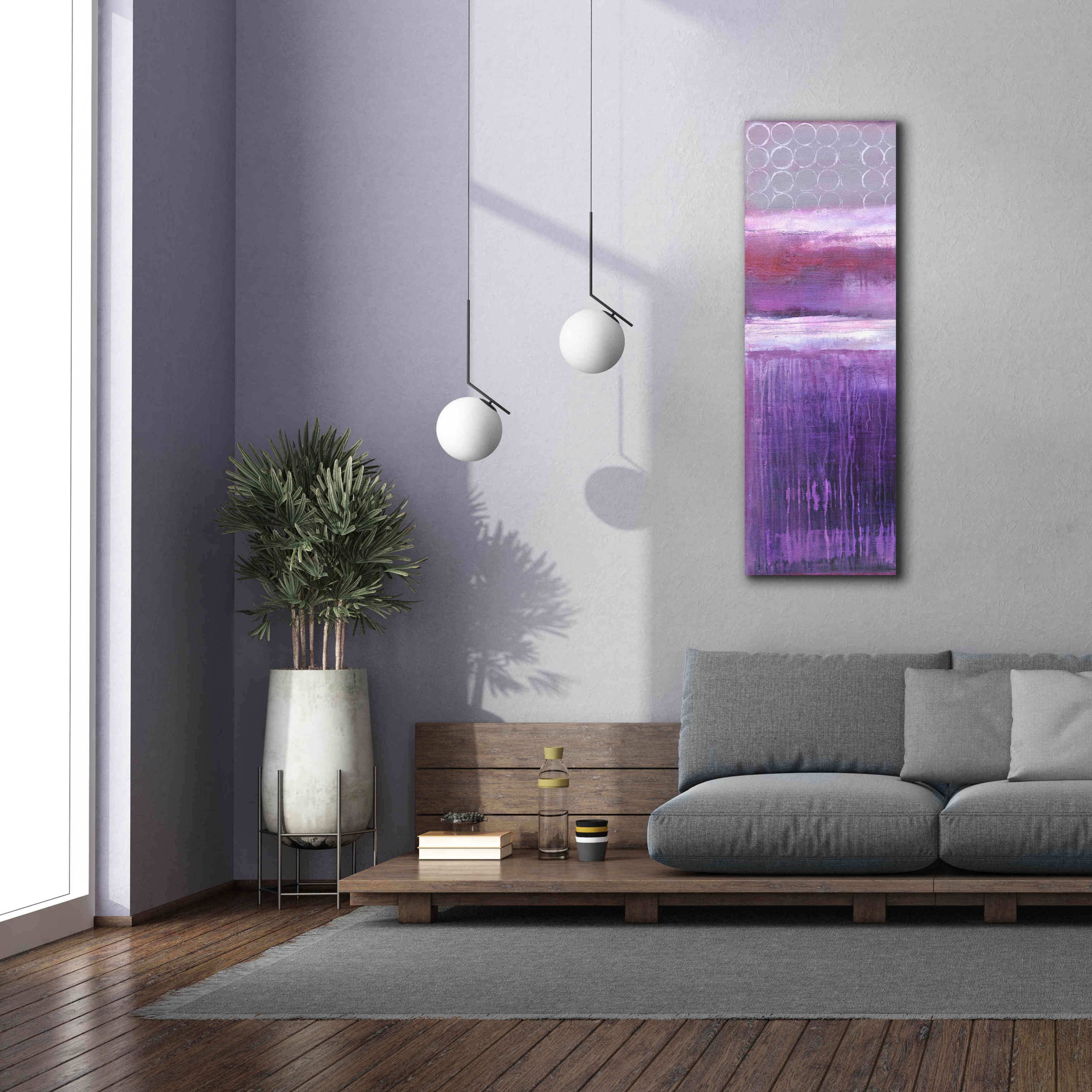'Purple Rain I' by Erin Ashley, Giclee Canvas Wall Art,20 x 60