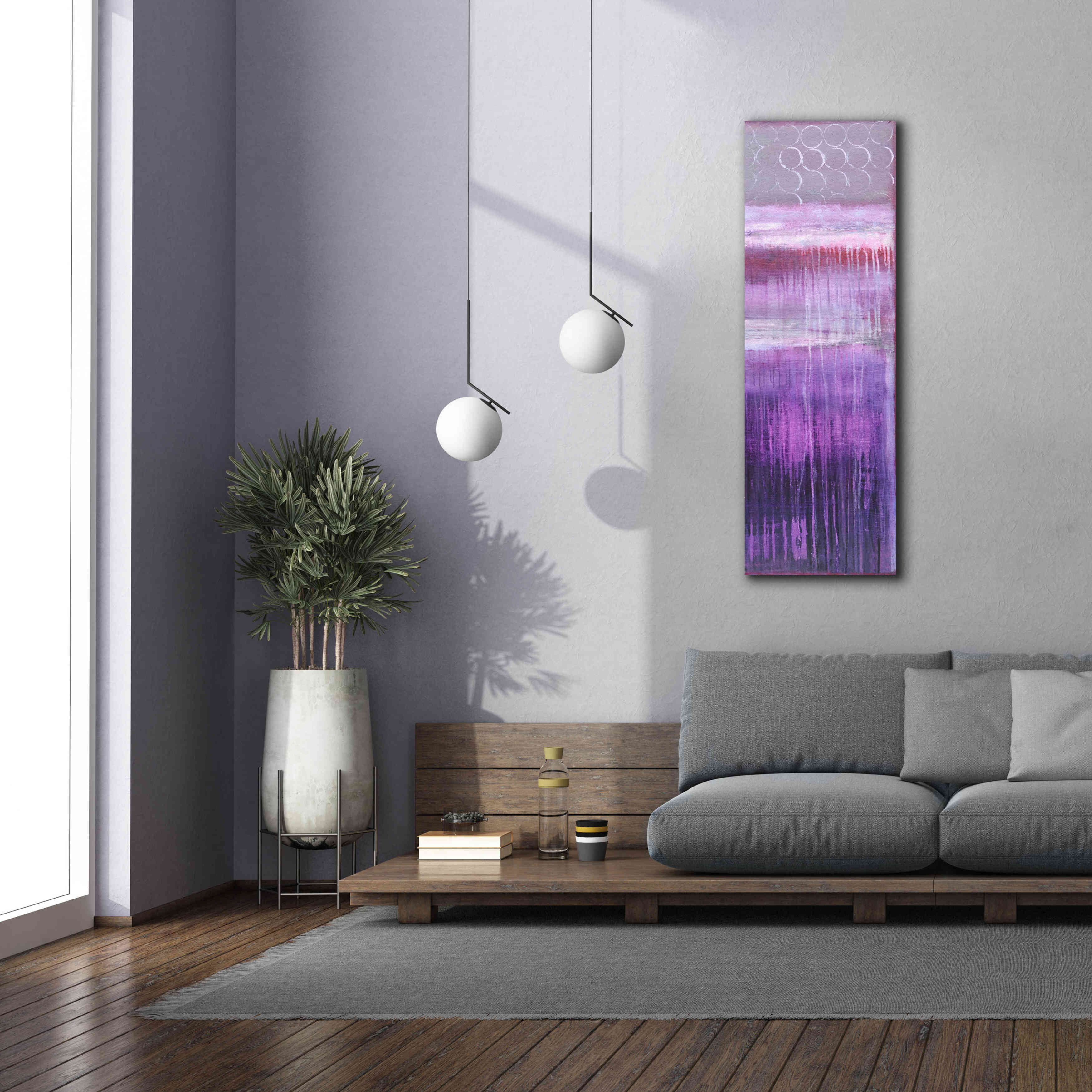 'Purple Rain II' by Erin Ashley, Giclee Canvas Wall Art,20 x 60