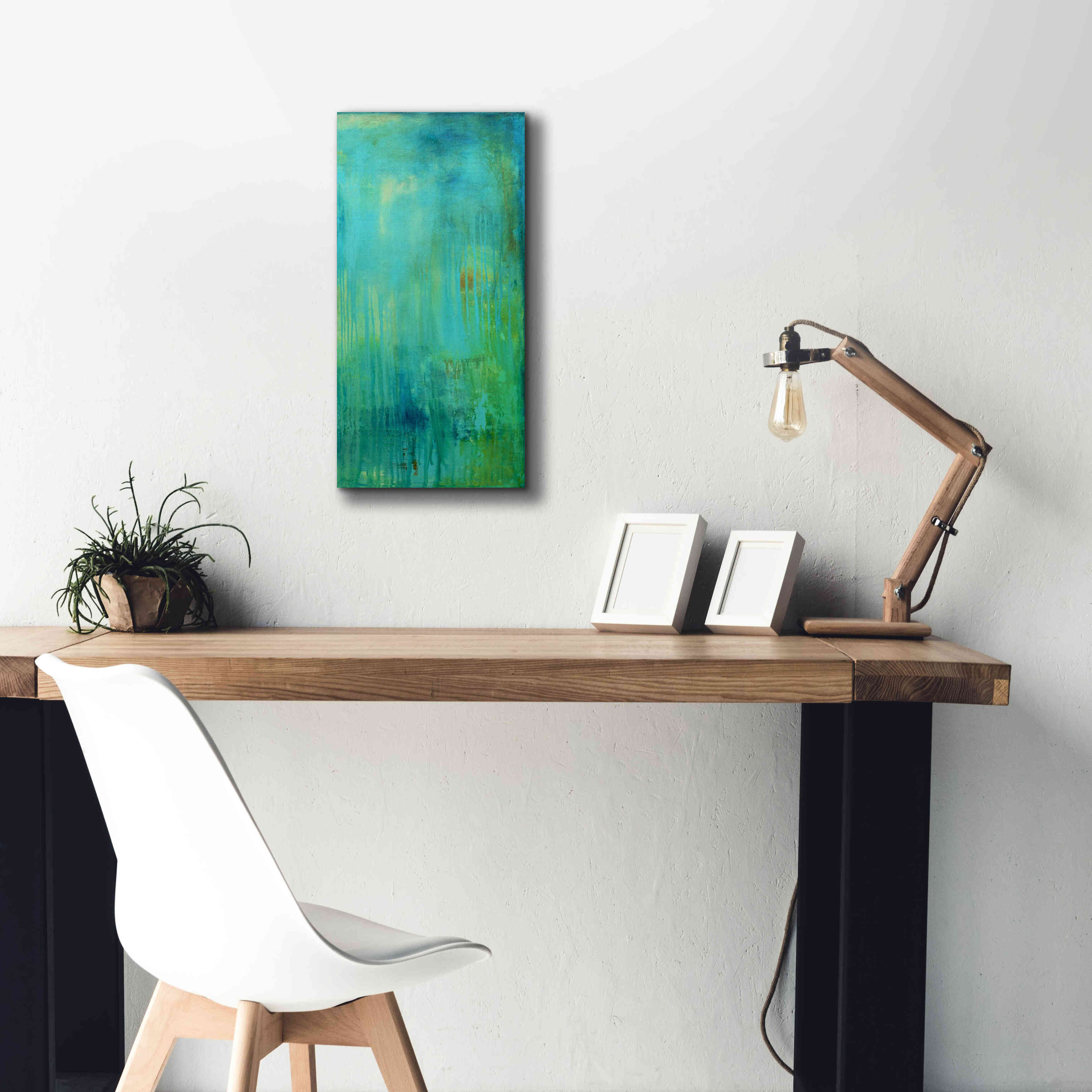 'Blue Mountain Rain II' by Erin Ashley, Giclee Canvas Wall Art,12 x 24