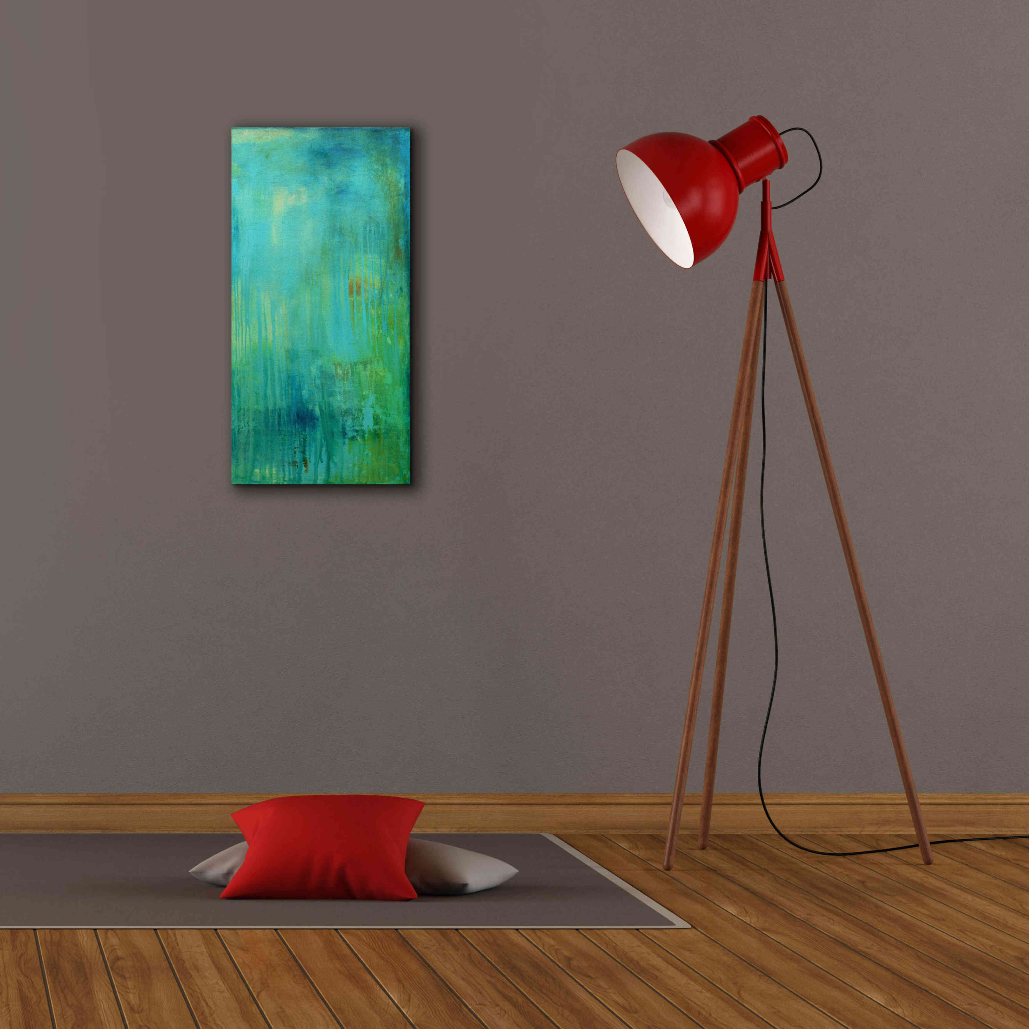 'Blue Mountain Rain II' by Erin Ashley, Giclee Canvas Wall Art,12 x 24